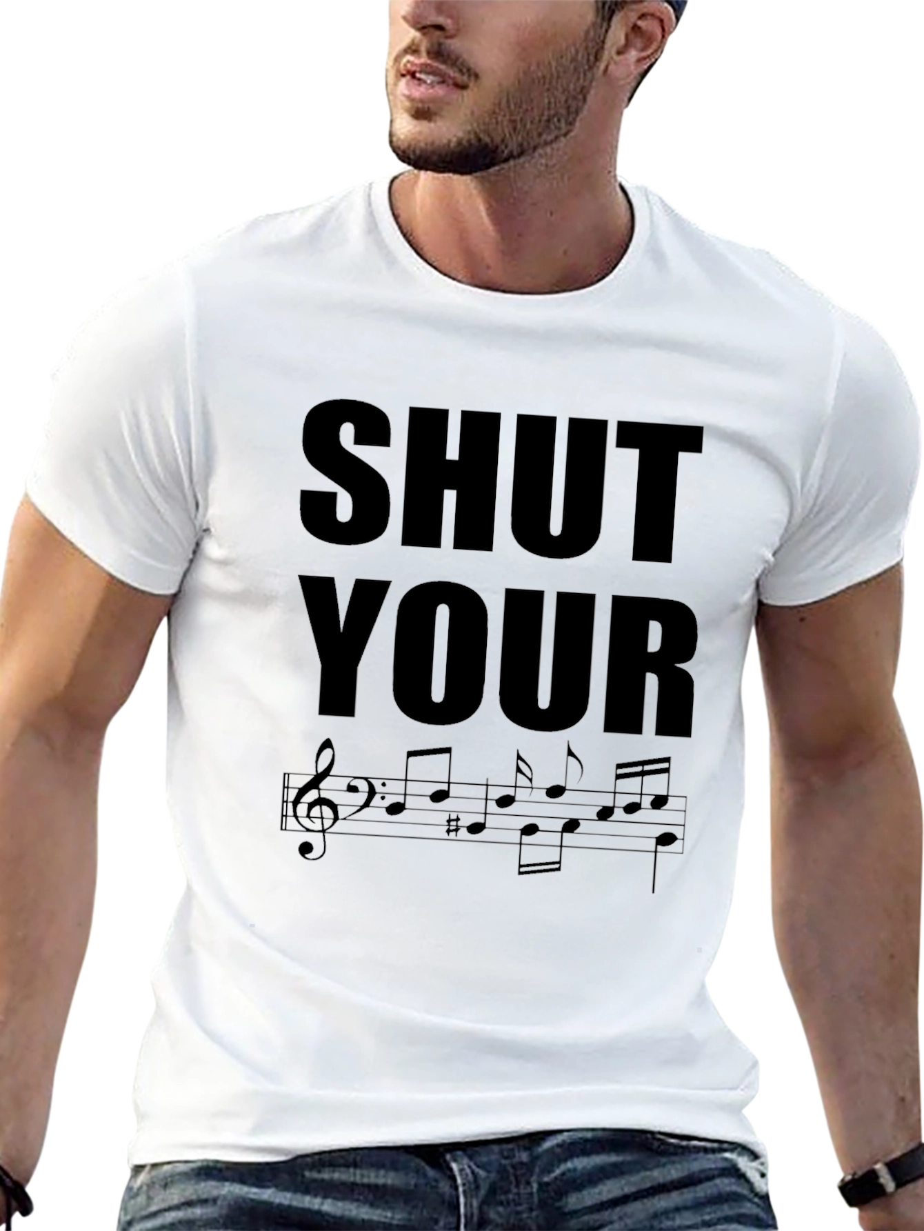 Black Shut Your Notes T-Shirt - Music Pun Tee view 13