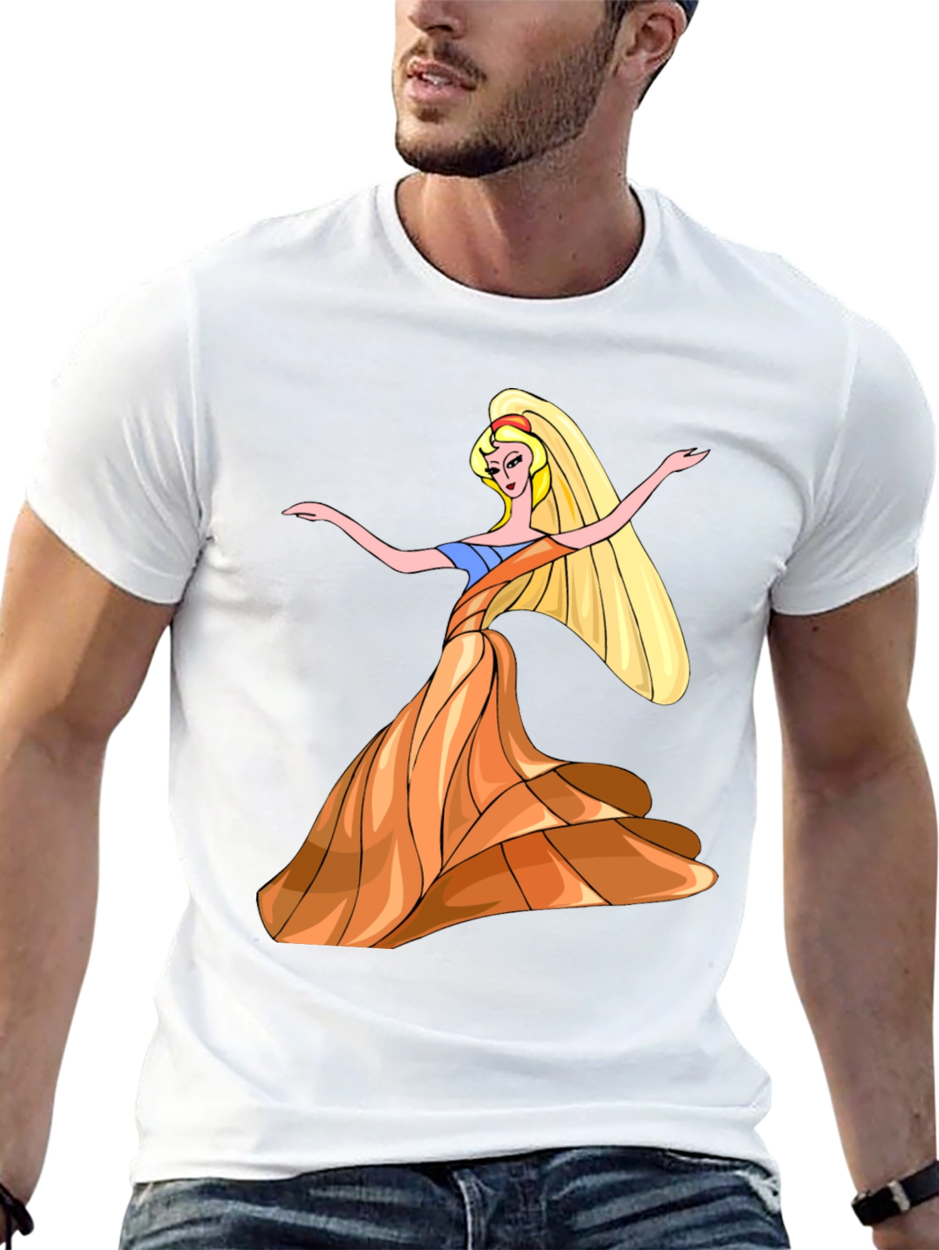 Black Princess Cartoon Graphic T-Shirt view 13
