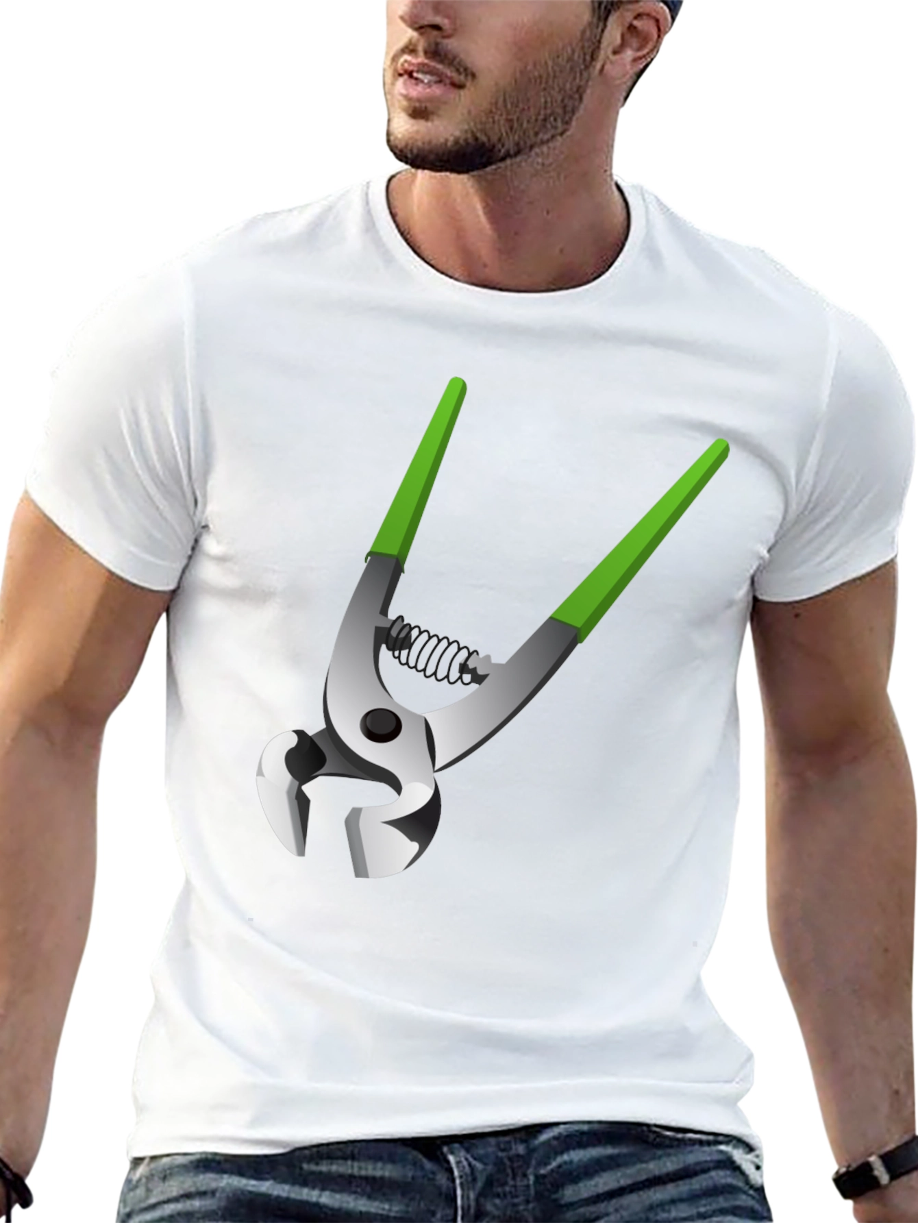 Black Novelty Pliers Graphic Tee - Black Cotton Blend view 13