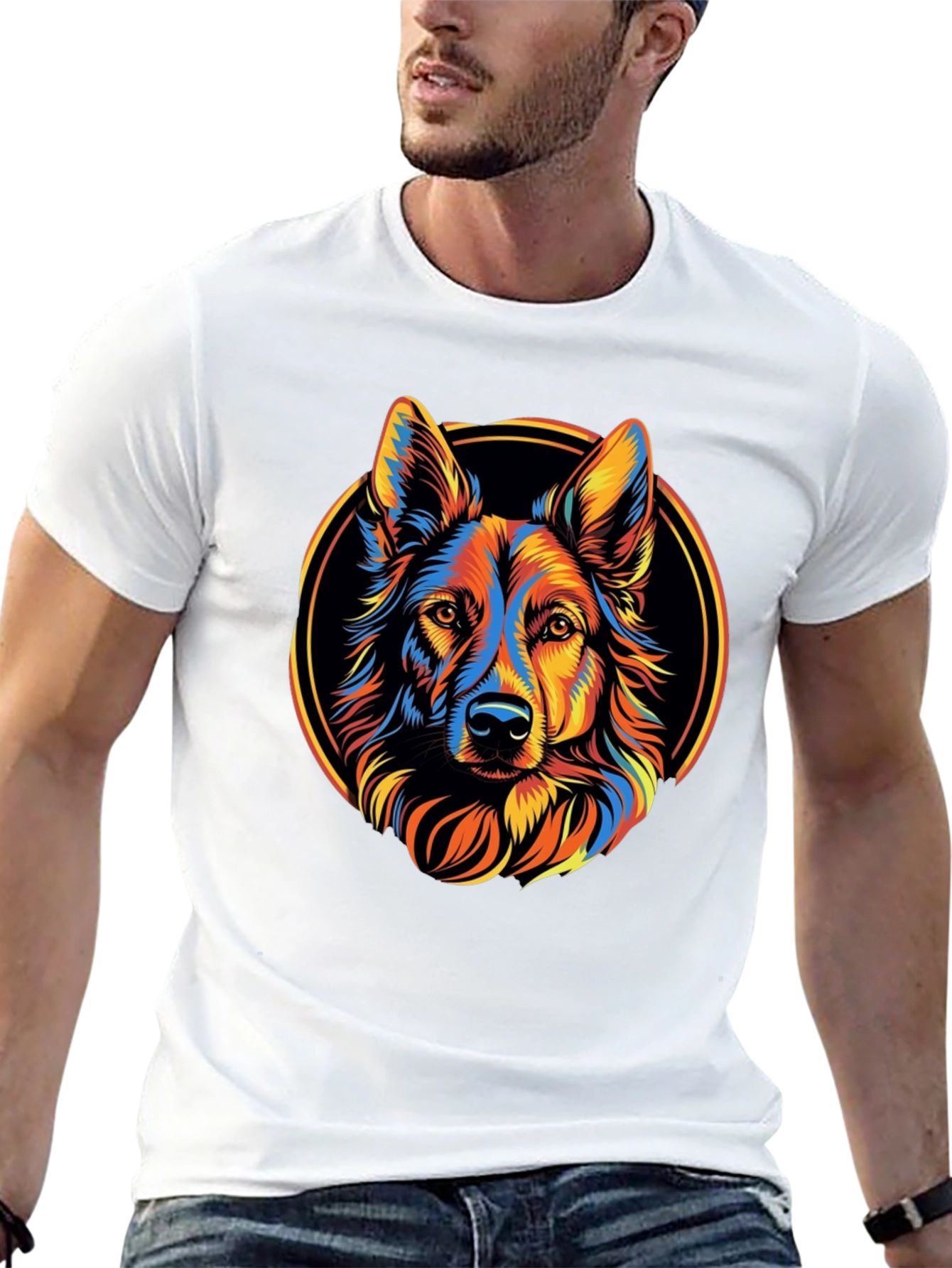 Black Dog Graphic Tee - Colorful Canine Design view 13
