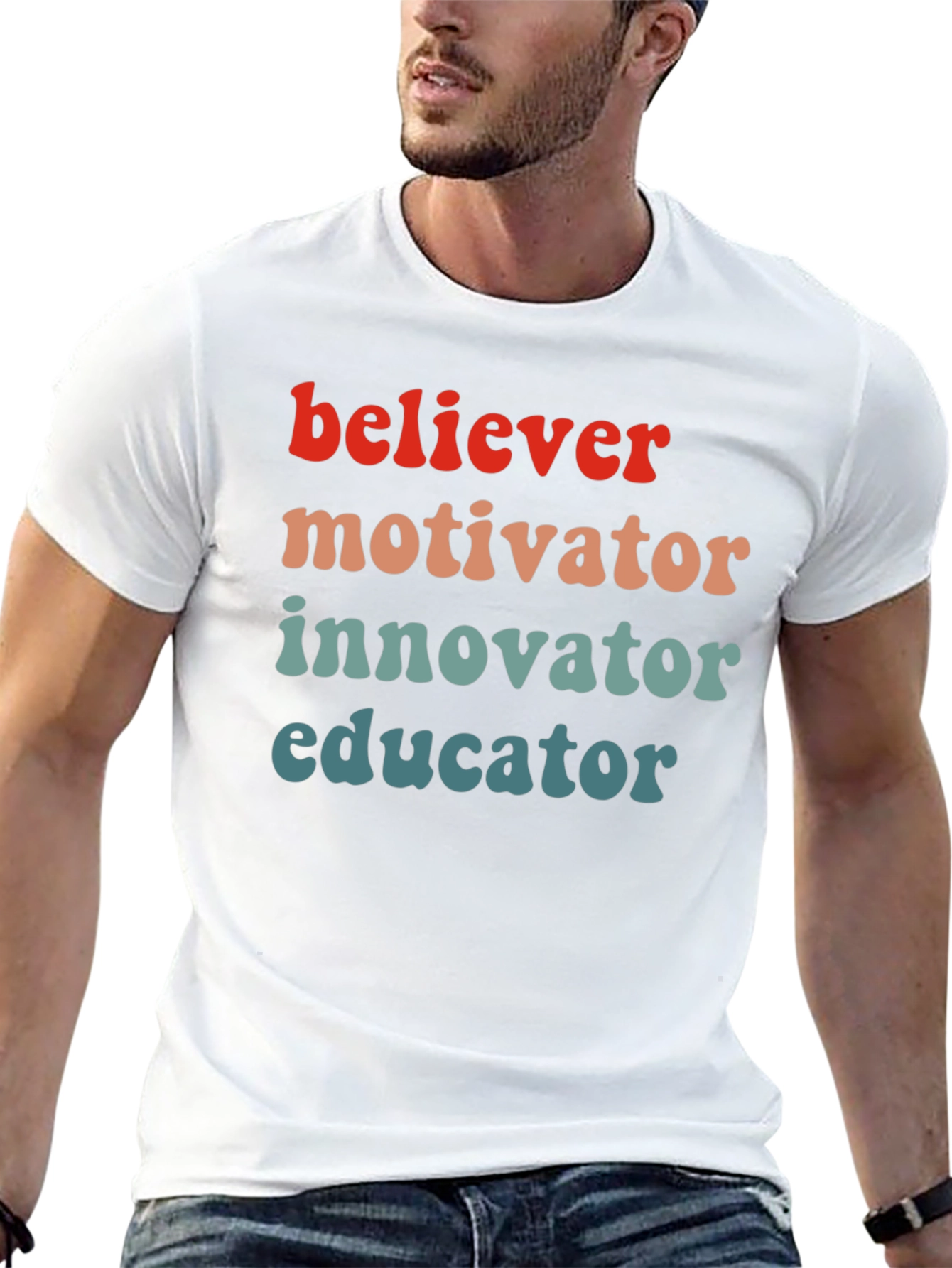 Black Believer Motivator Educator Graphic Tee view 13