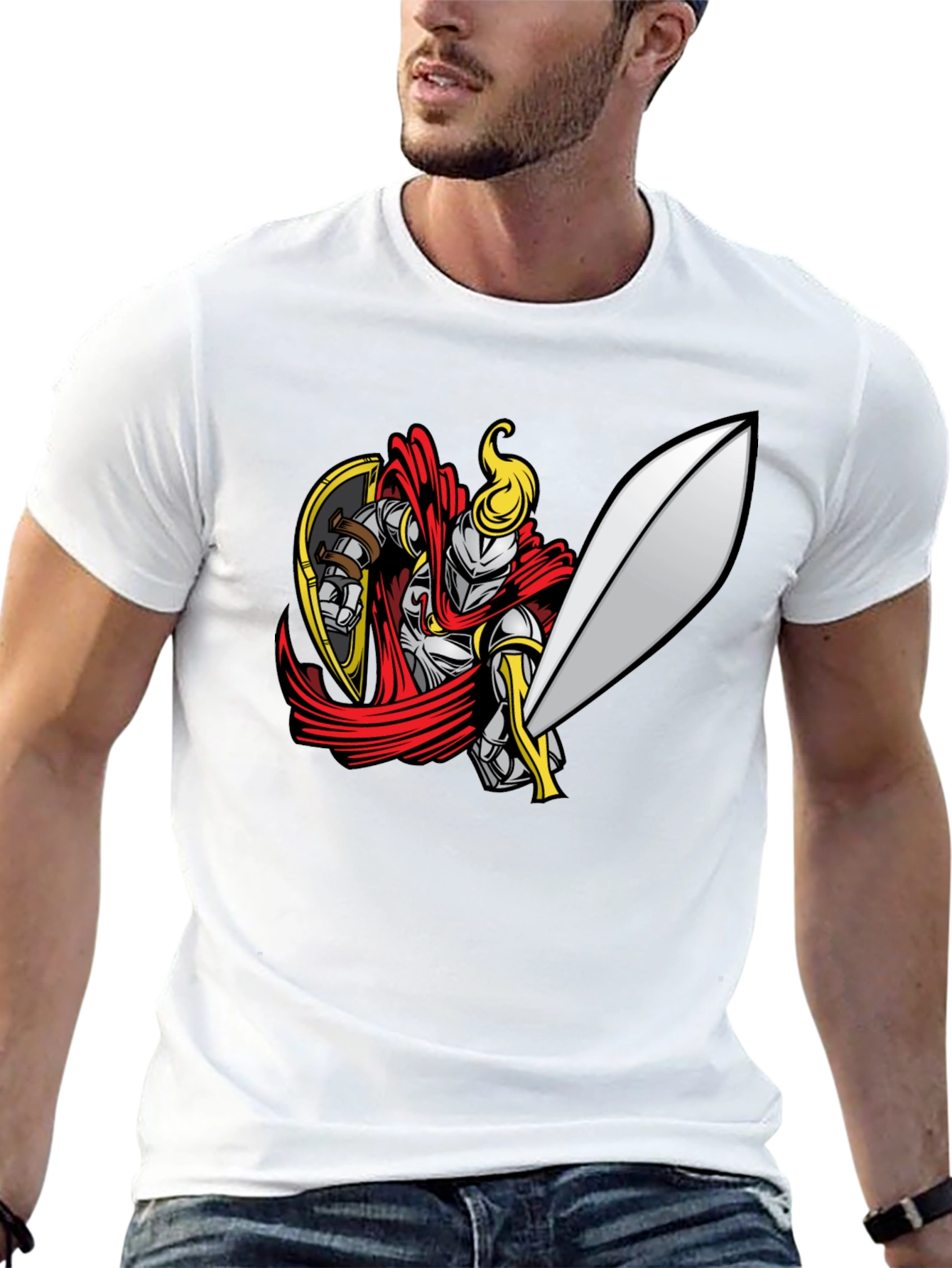 Black Knight Graphic Tee - Black Cotton T-Shirt view 13