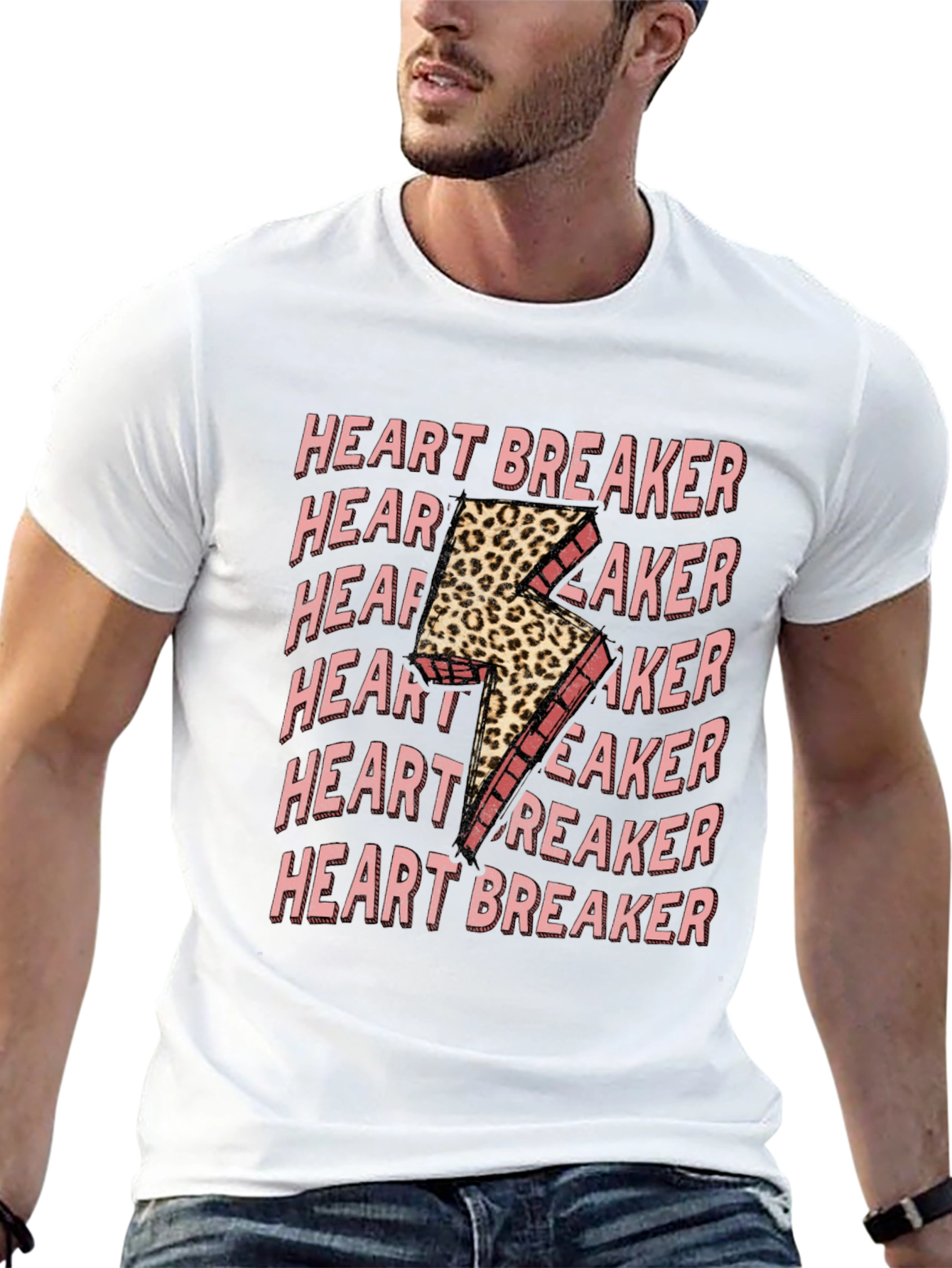 Black Heartbreaker Leopard Bolt Graphic Tee view 13