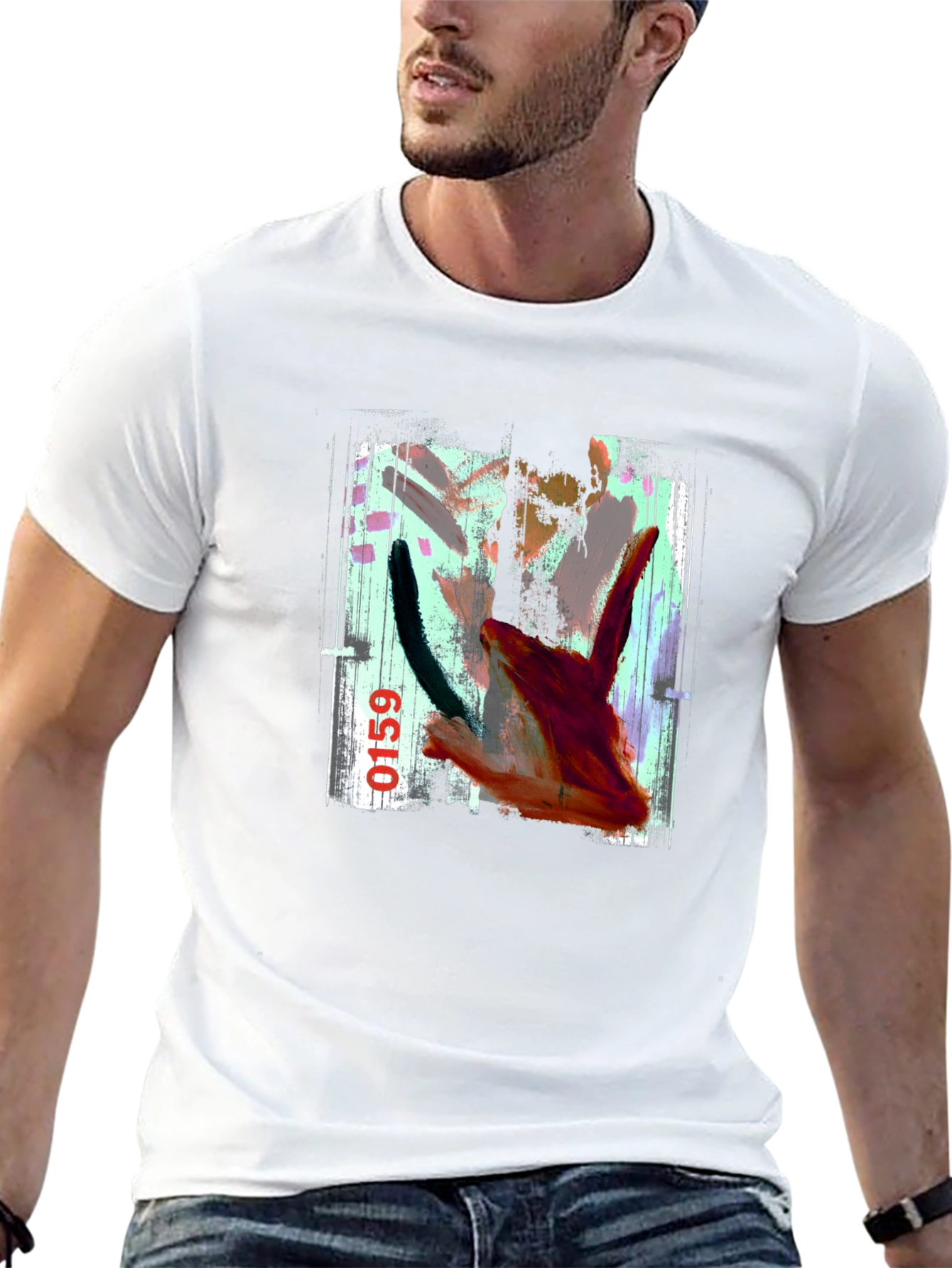 Black Abstract Art Black T-Shirt view 13