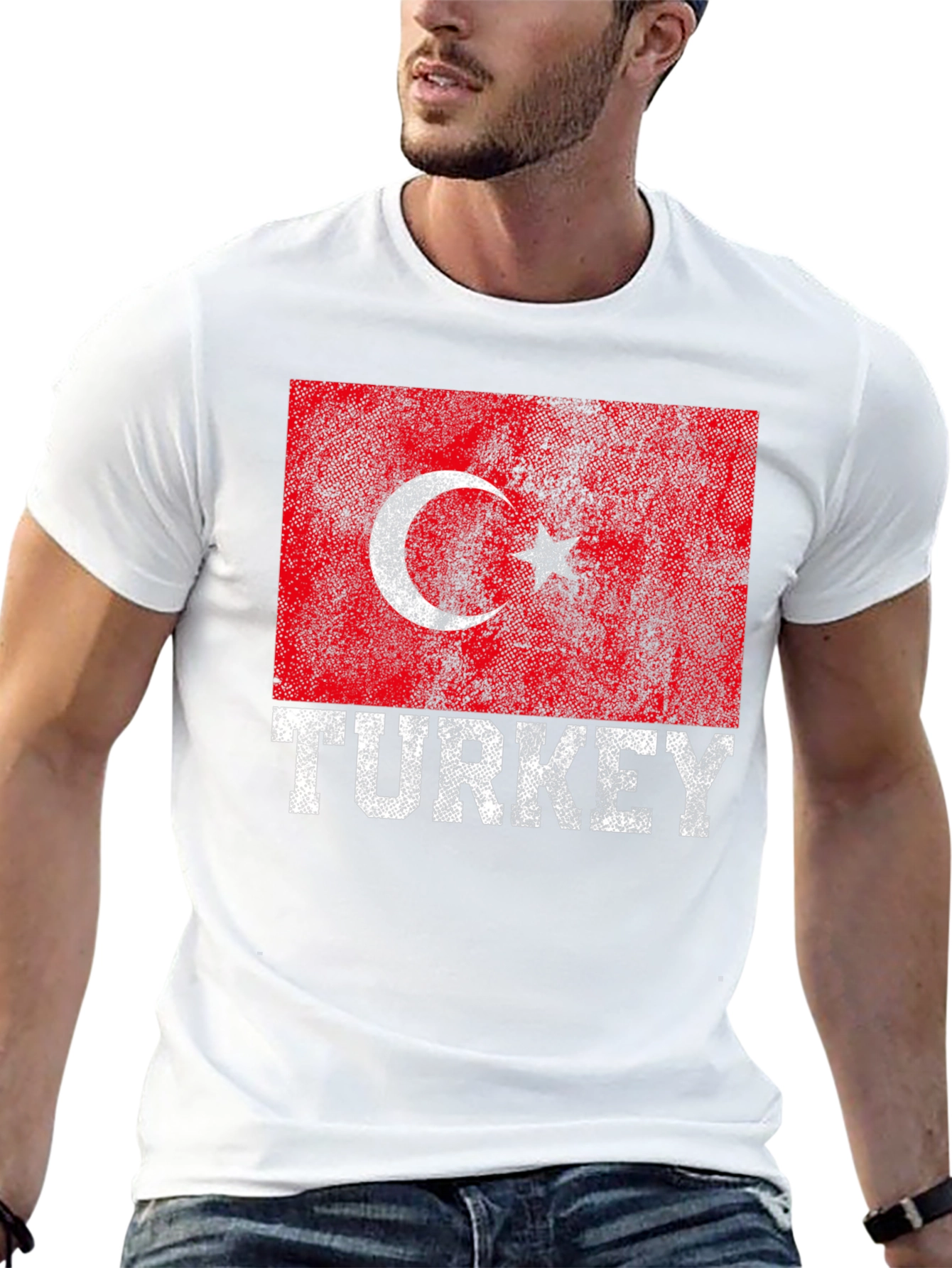 Black Turkey Flag T-Shirt - Distressed Graphic Tee view 13