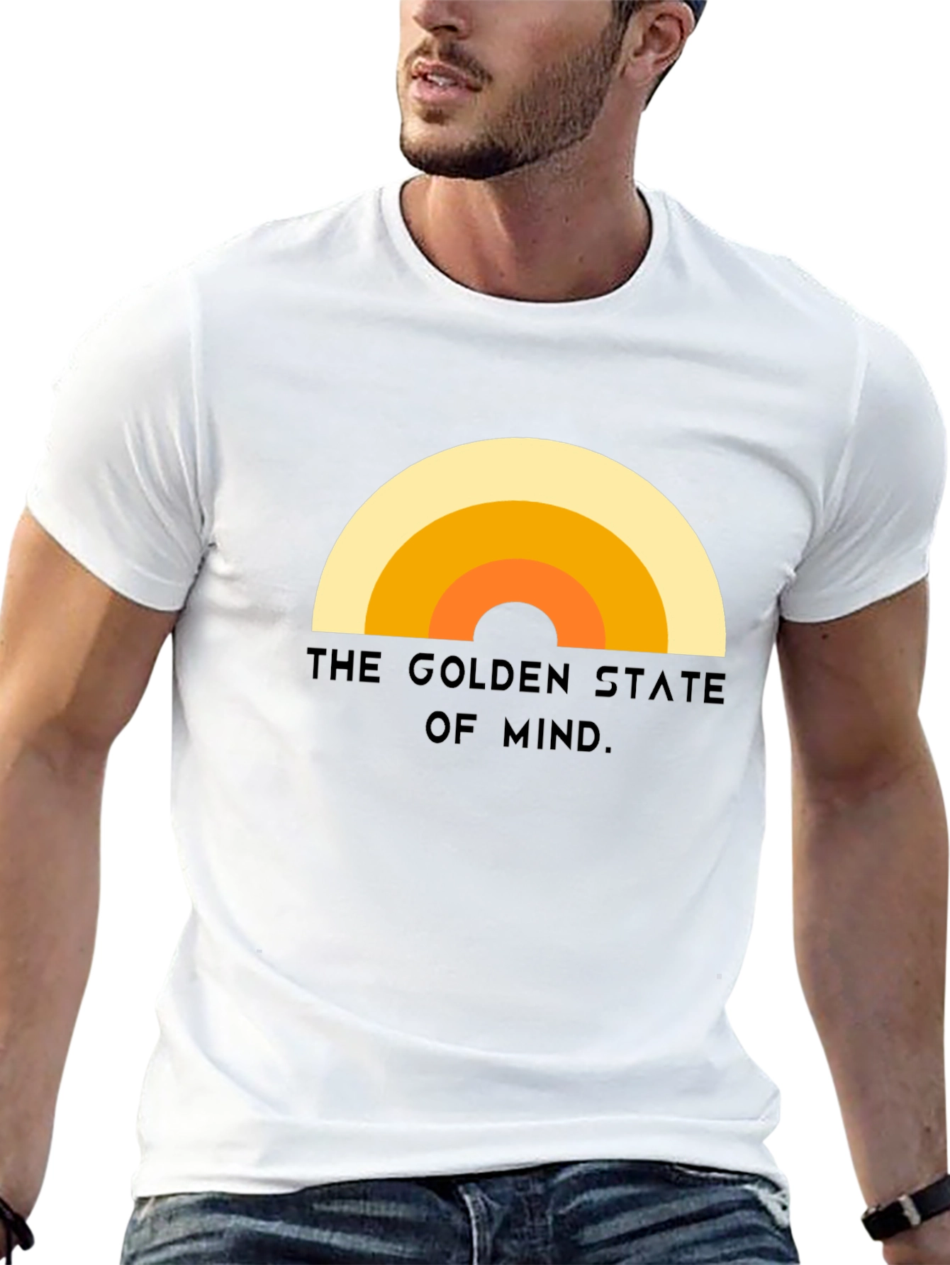 Black Golden State of Mind Retro T-Shirt view 13