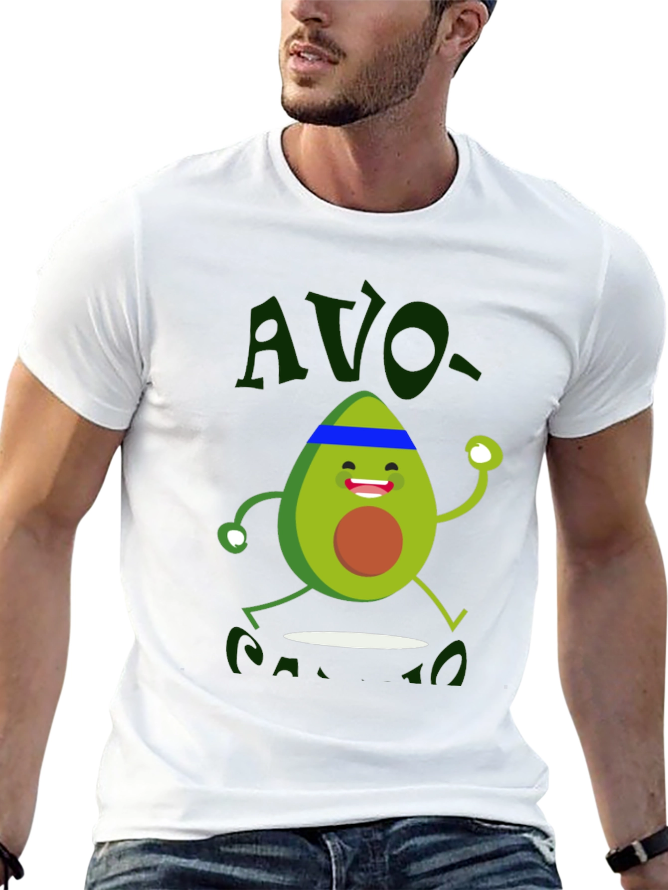 Black Avo-Cardio T-Shirt - Workout Avocado Graphic Tee view 13