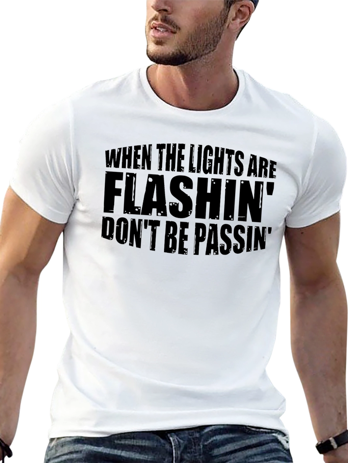 Black Flashing Lights T-Shirt - Don't Be Passin' Tee view 13