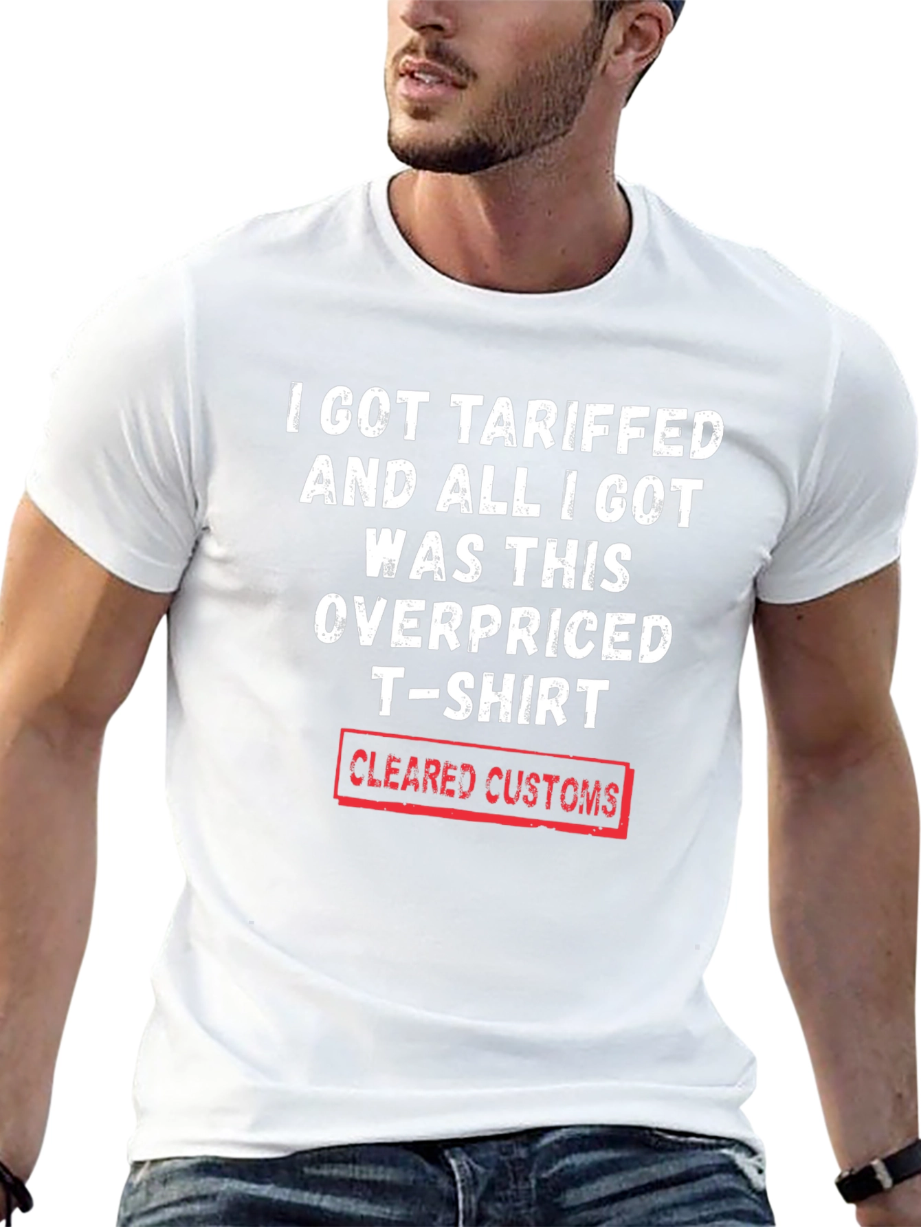 Black Tariffed Overpriced T-Shirt - Cleared Customs Novelty Tee view 13
