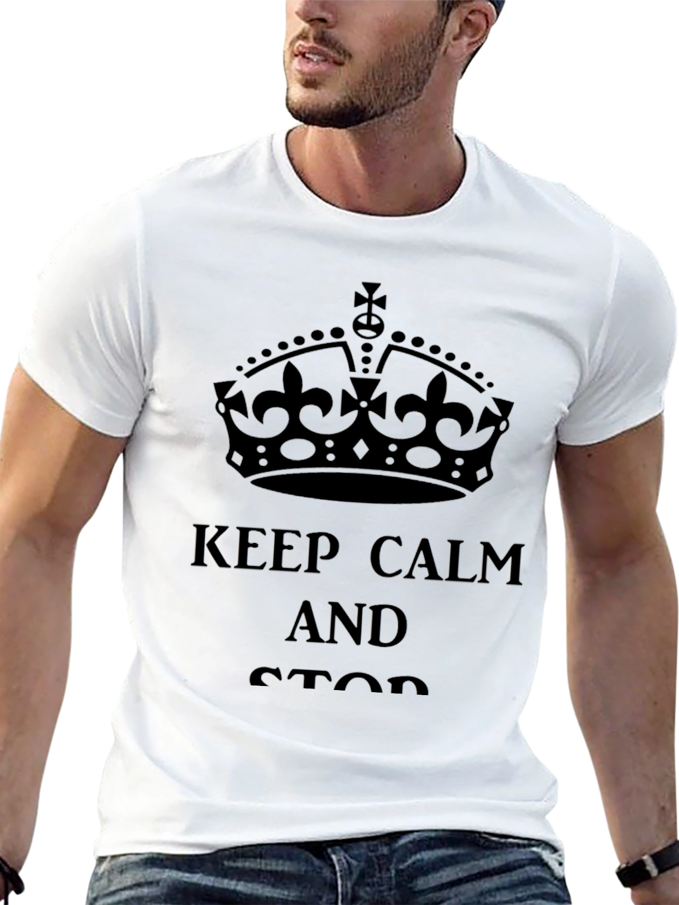 Black Keep Calm T-Shirt - Classic Crown Design view 13