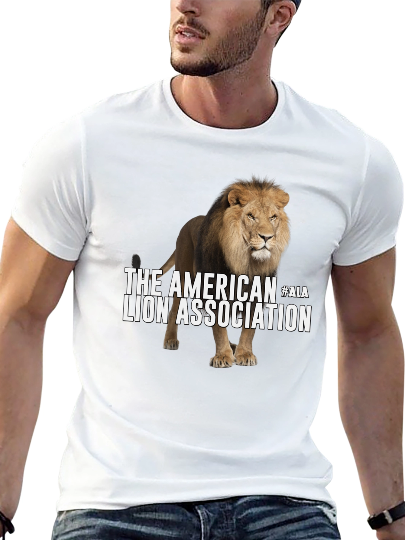 Black American Lion Association Graphic T-Shirt view 13