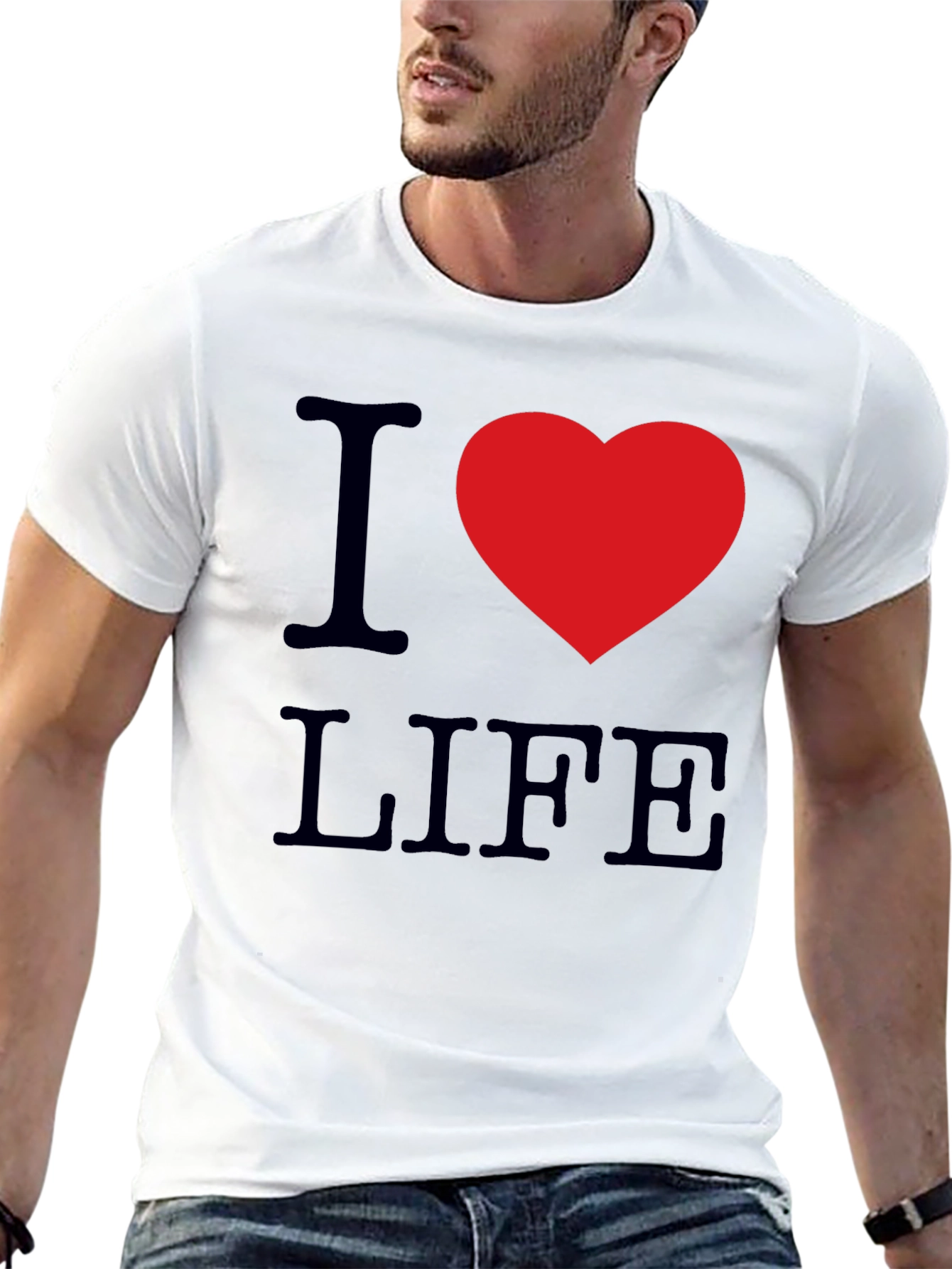 Black I Love Life Graphic Tee - Soft Cotton Comfort view 13