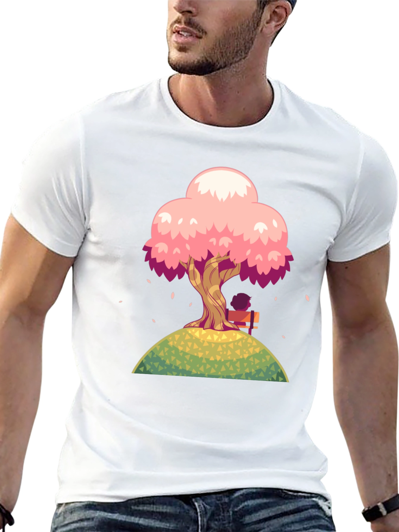 Black Cherry Blossom Tree Graphic T-Shirt view 13