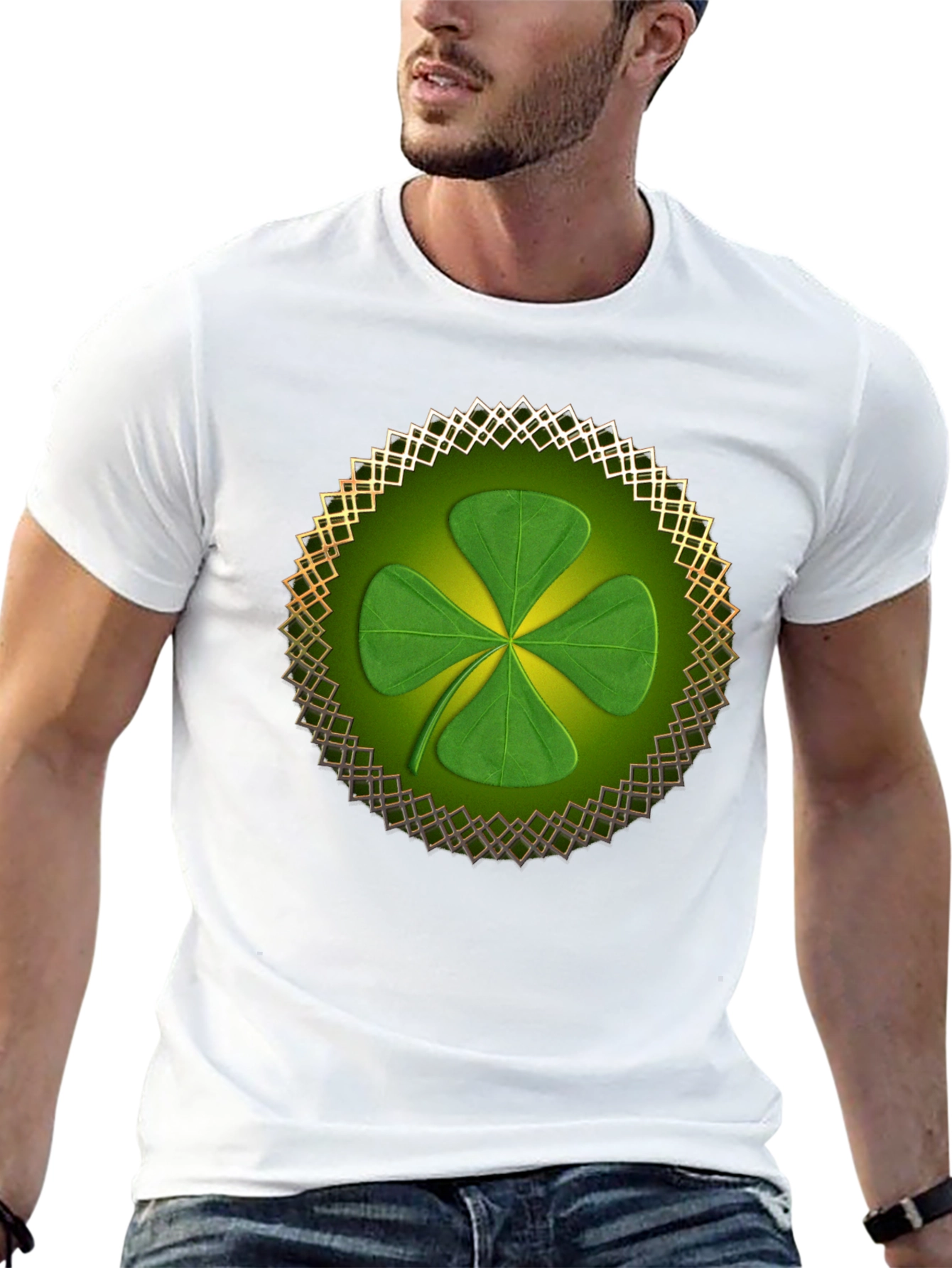 Black Shamrock Clover T-Shirt - St. Patrick's Day view 13