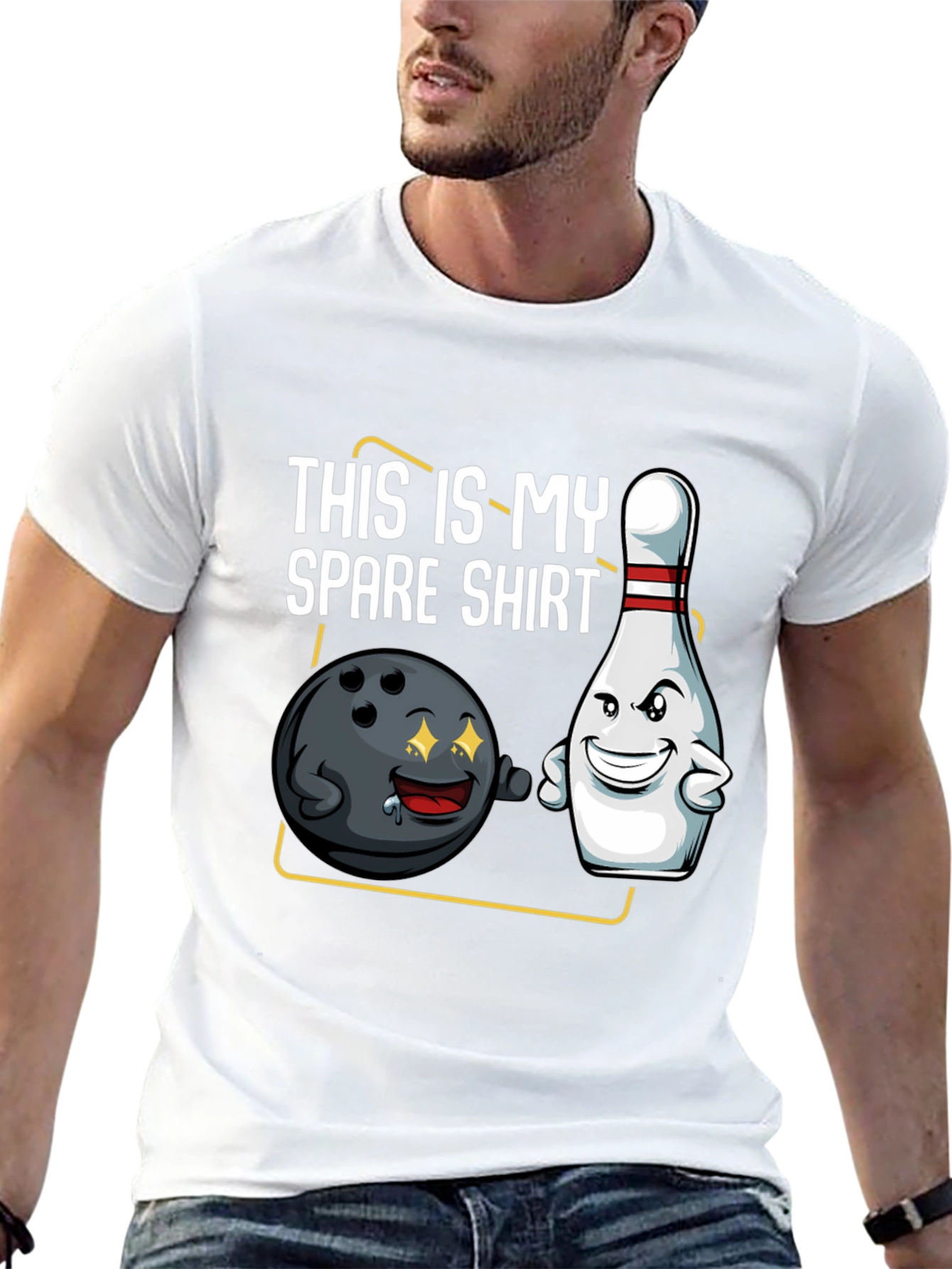 Black Funny Bowling T-Shirt - This is My Spare Shirt view 13