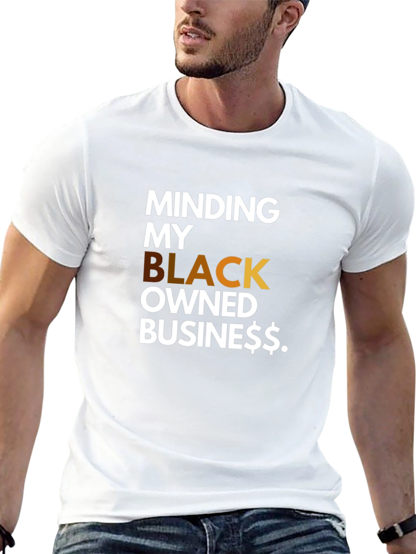 Black Minding My Black Owned Business T-Shirt view 13