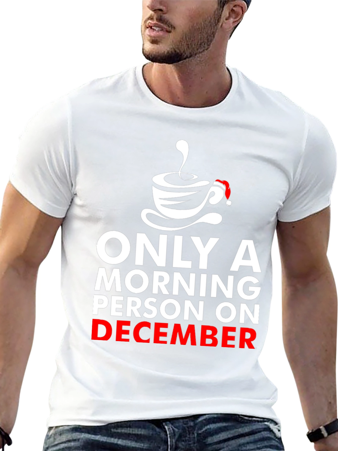 Black Morning Person on December Graphic T-Shirt view 13