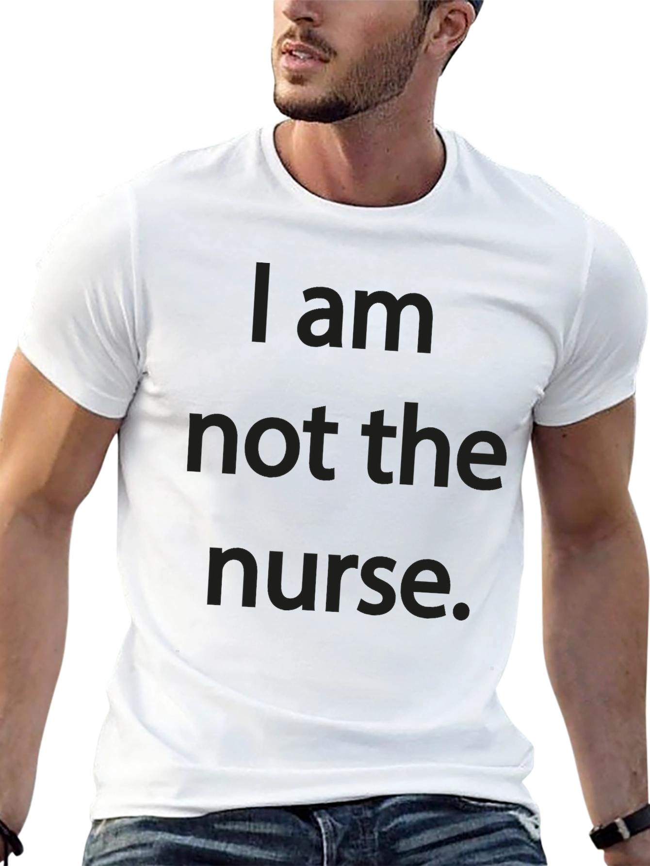 Funny "I am not the nurse." Black T-Shirt - 13
