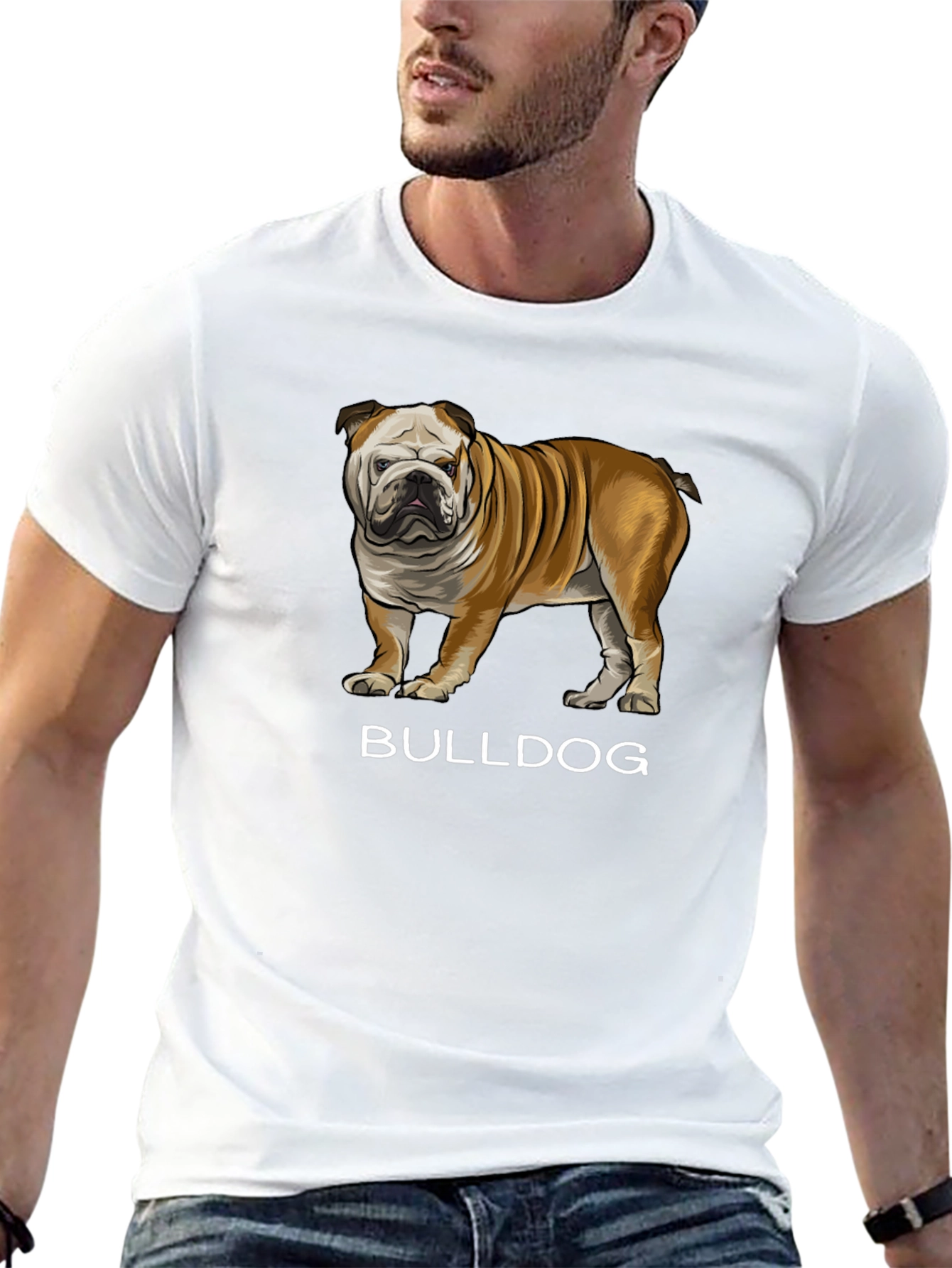Black Bulldog Graphic Tee - Black Cotton Casual T-Shirt view 13