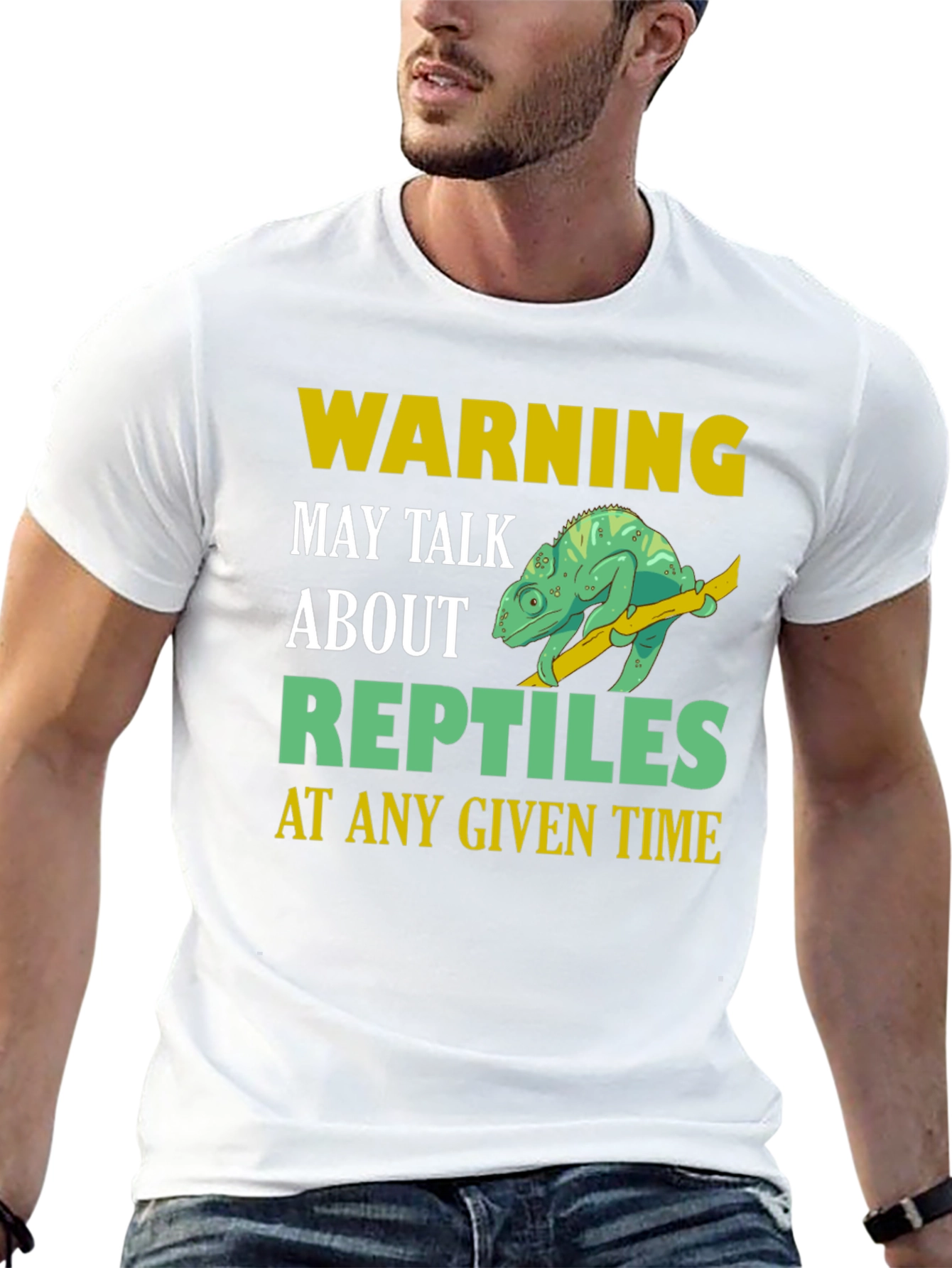 Black Warning May Talk About Reptiles T-Shirt view 13