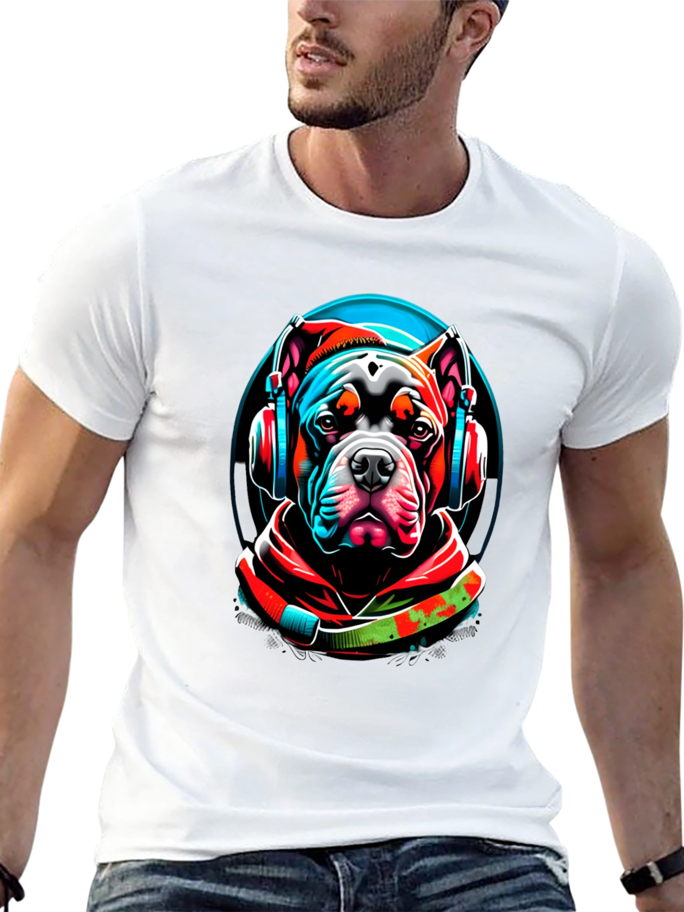 Black Dog DJ Graphic T-Shirt - Cool Canine Style view 13