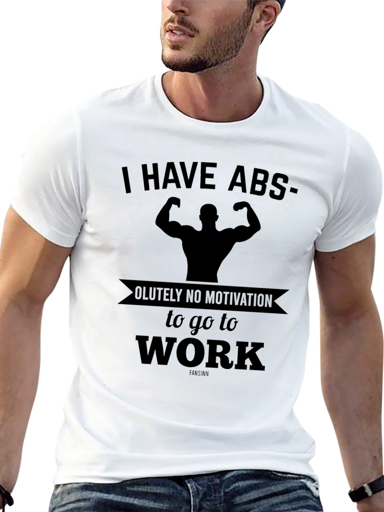 Black Funny Abs Motivation Graphic T-Shirt view 13