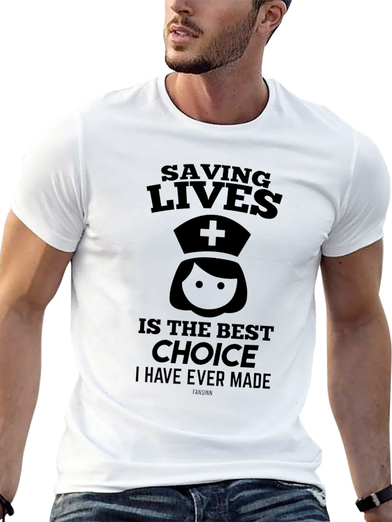 Black Saving Lives Nurse Graphic Black T-Shirt view 13