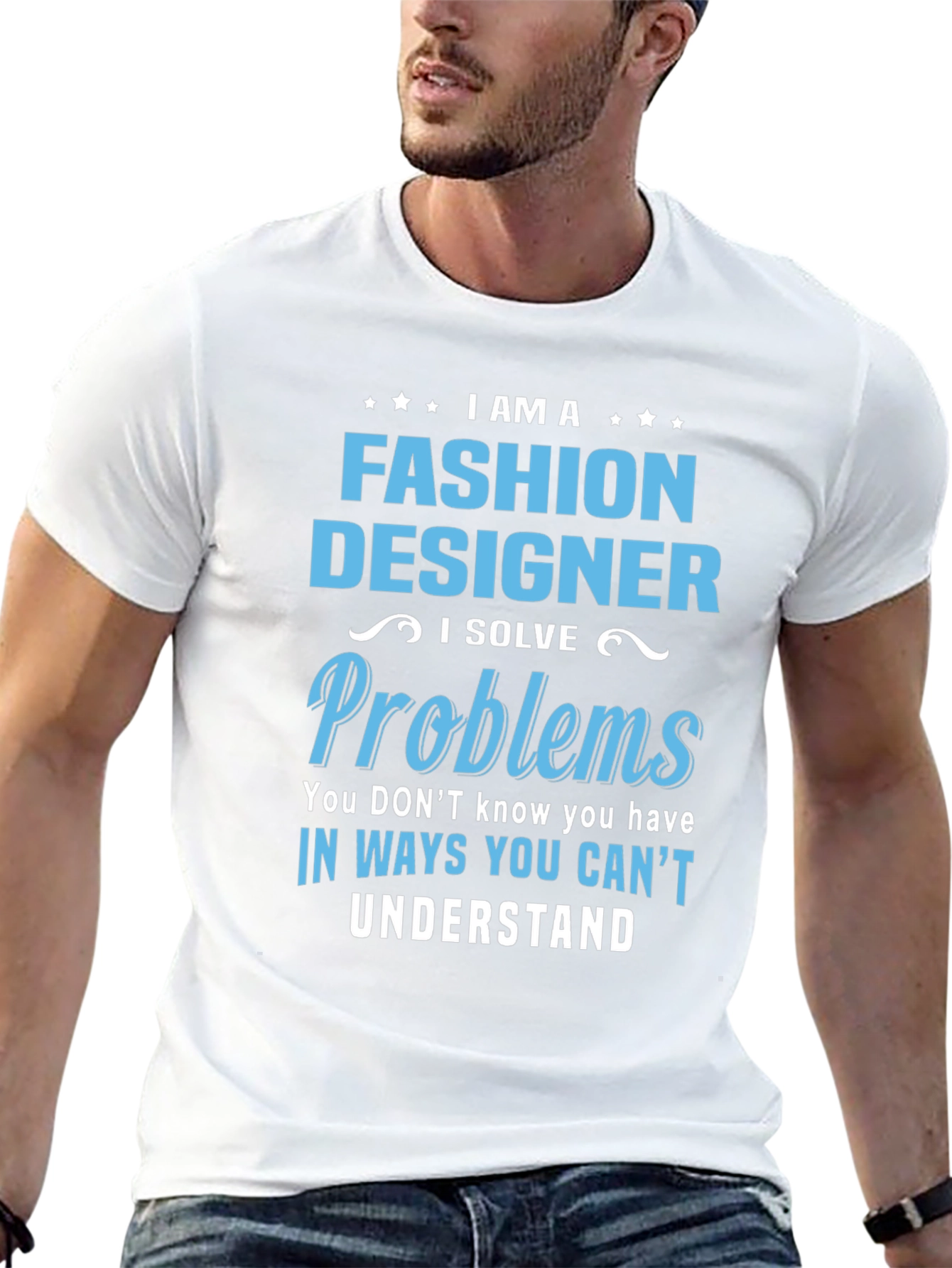 Black Fashion Designer T-Shirt - I Solve Problems view 13