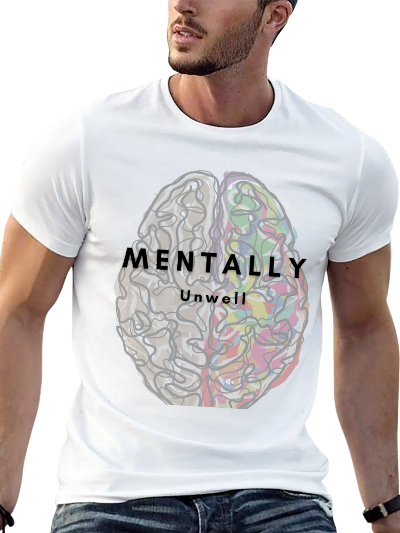 Mentally Unwell Brain Graphic Tee - Unisex - 13
