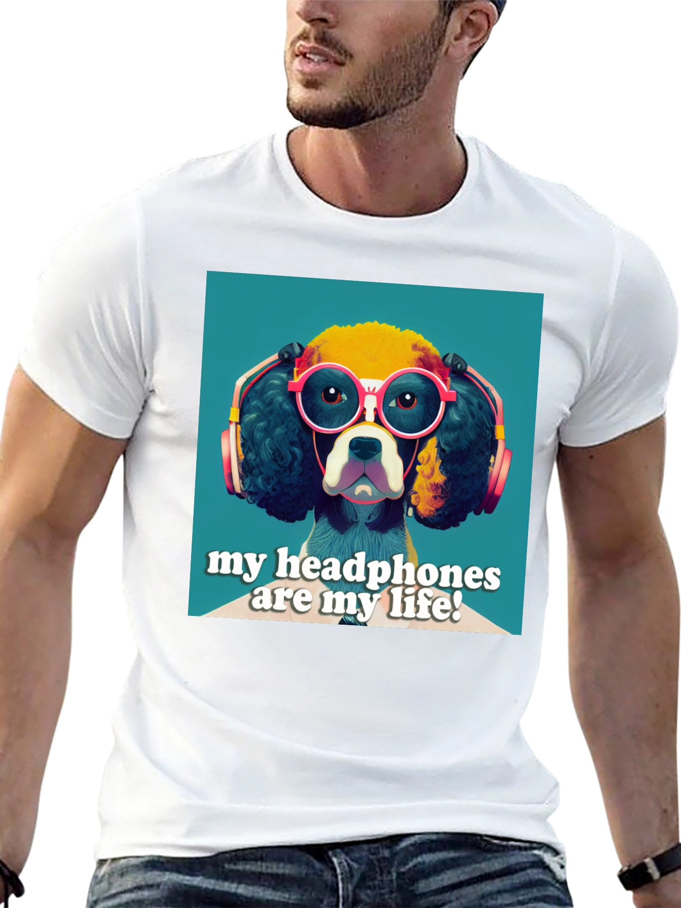 Black Dog Headphones Graphic Tee - My Headphones Are My Life view 13