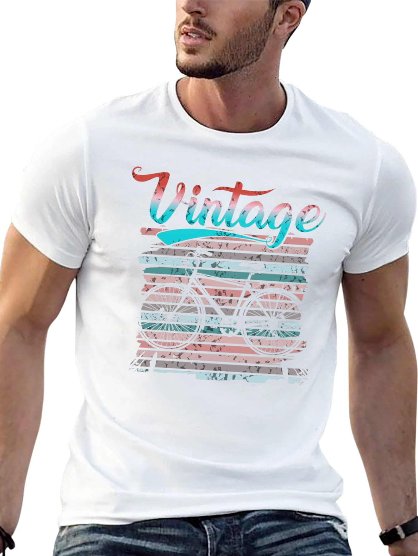 Black Vintage Bicycle Graphic T-Shirt view 13