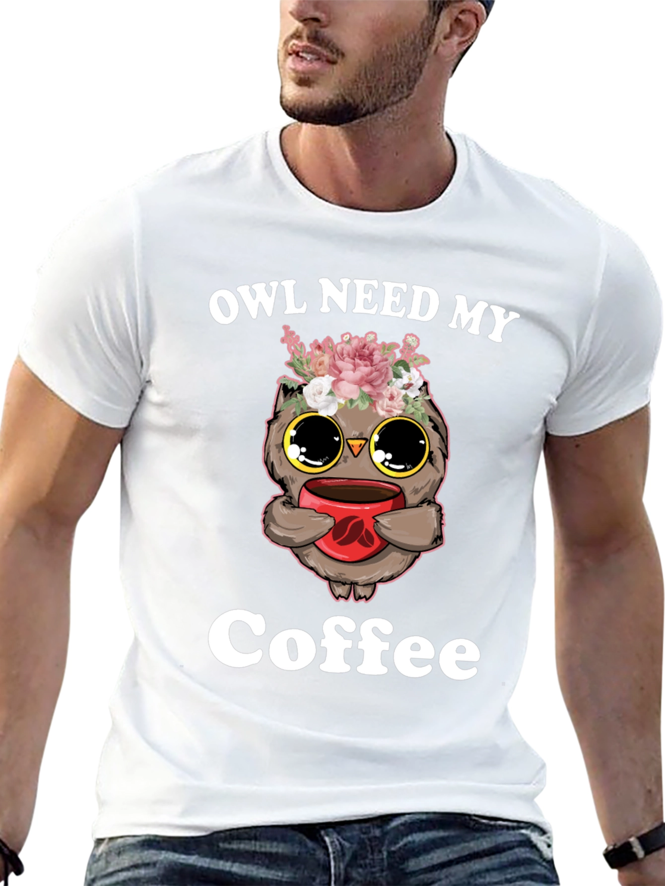 Black Owl Need My Coffee T-Shirt view 13