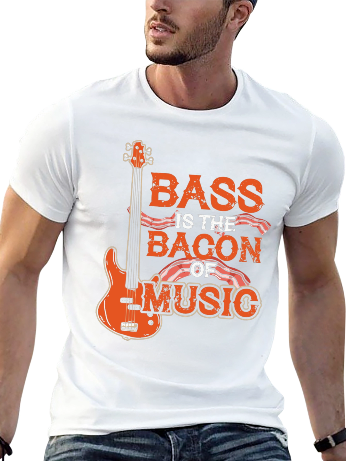 Black Bass is the Bacon of Music T-Shirt - Novelty Tee view 13