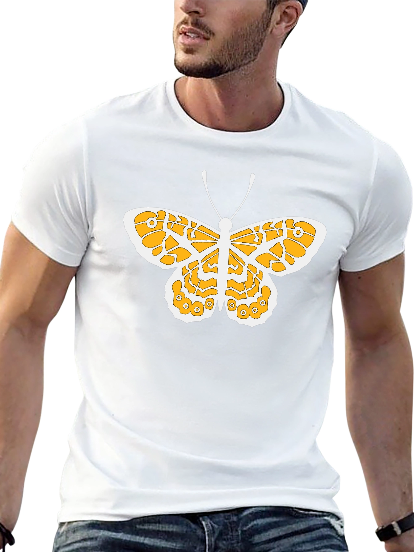 Black Butterfly Graphic Tee - Stylish Men's Black T-Shirt view 13