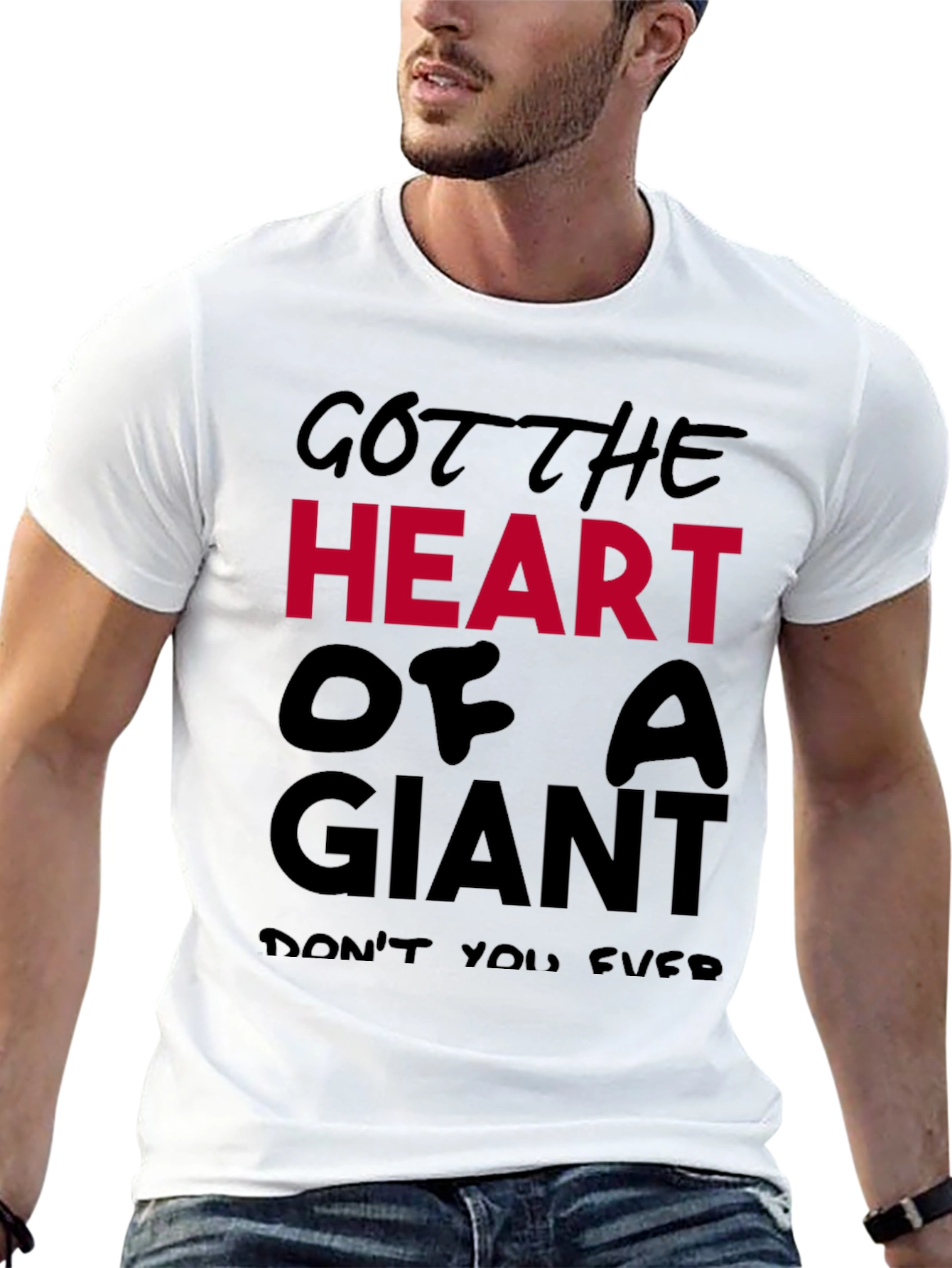 Black Heart of a Giant Graphic T-Shirt view 13
