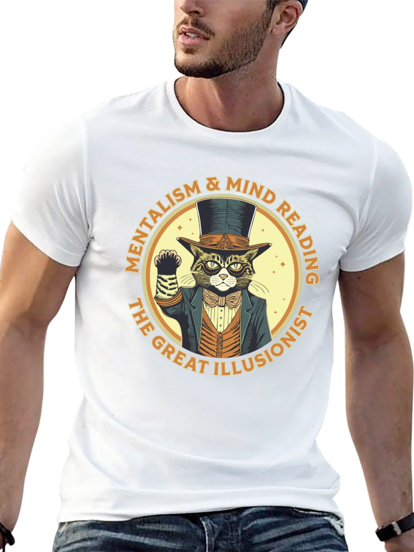 Black Mentalism & Mind Reading Cat T-Shirt view 13