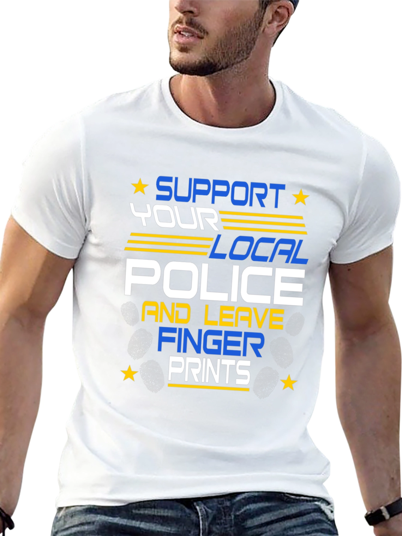 Black Support Local Police Graphic T-Shirt view 13