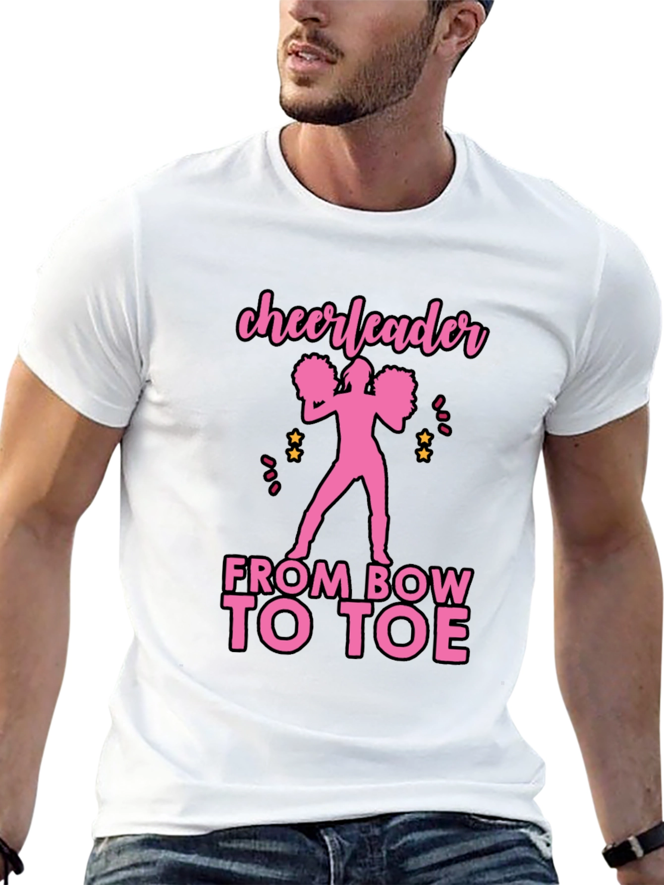 Black Cheerleader From Bow to Toe T-Shirt view 13