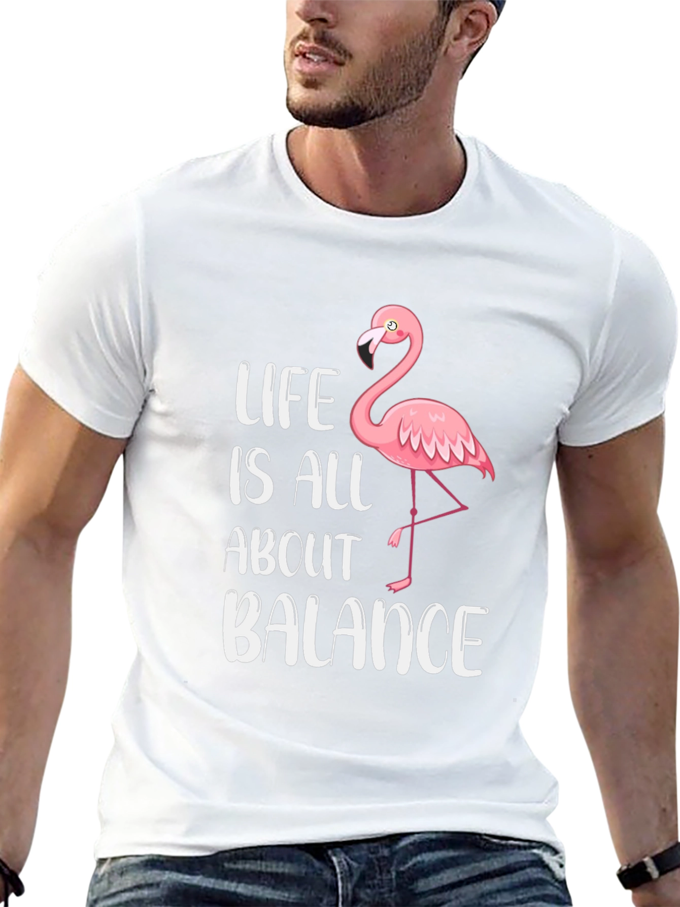 Black Life is All About Balance Flamingo Graphic T-Shirt view 13