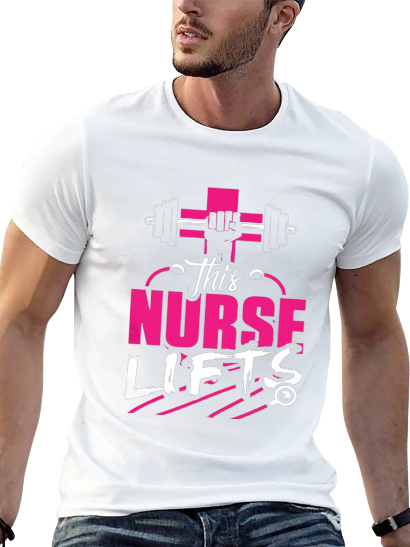 Black This Nurse Lifts T-Shirt: Fitness Apparel view 13
