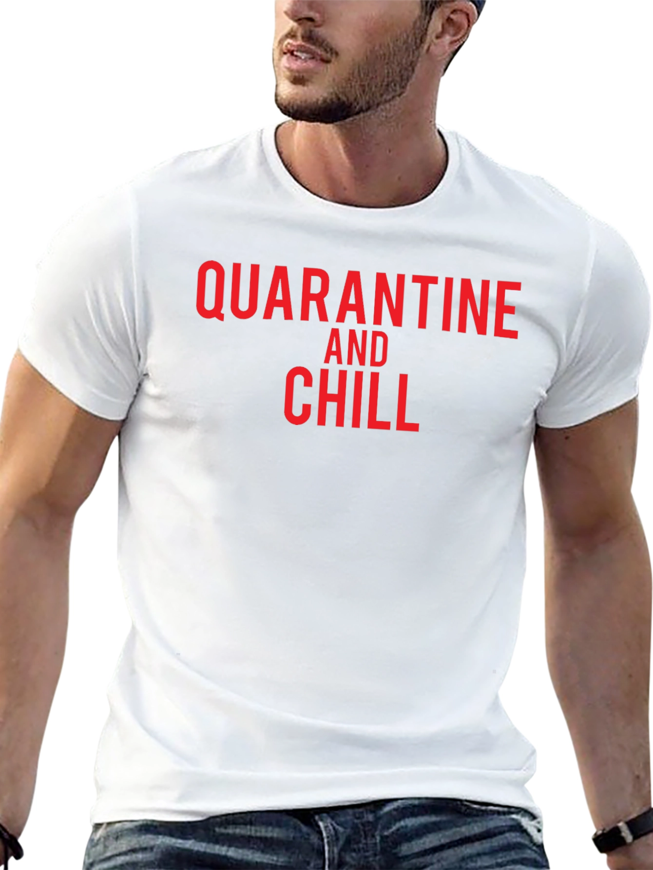Black Quarantine and Chill Black T-Shirt view 13
