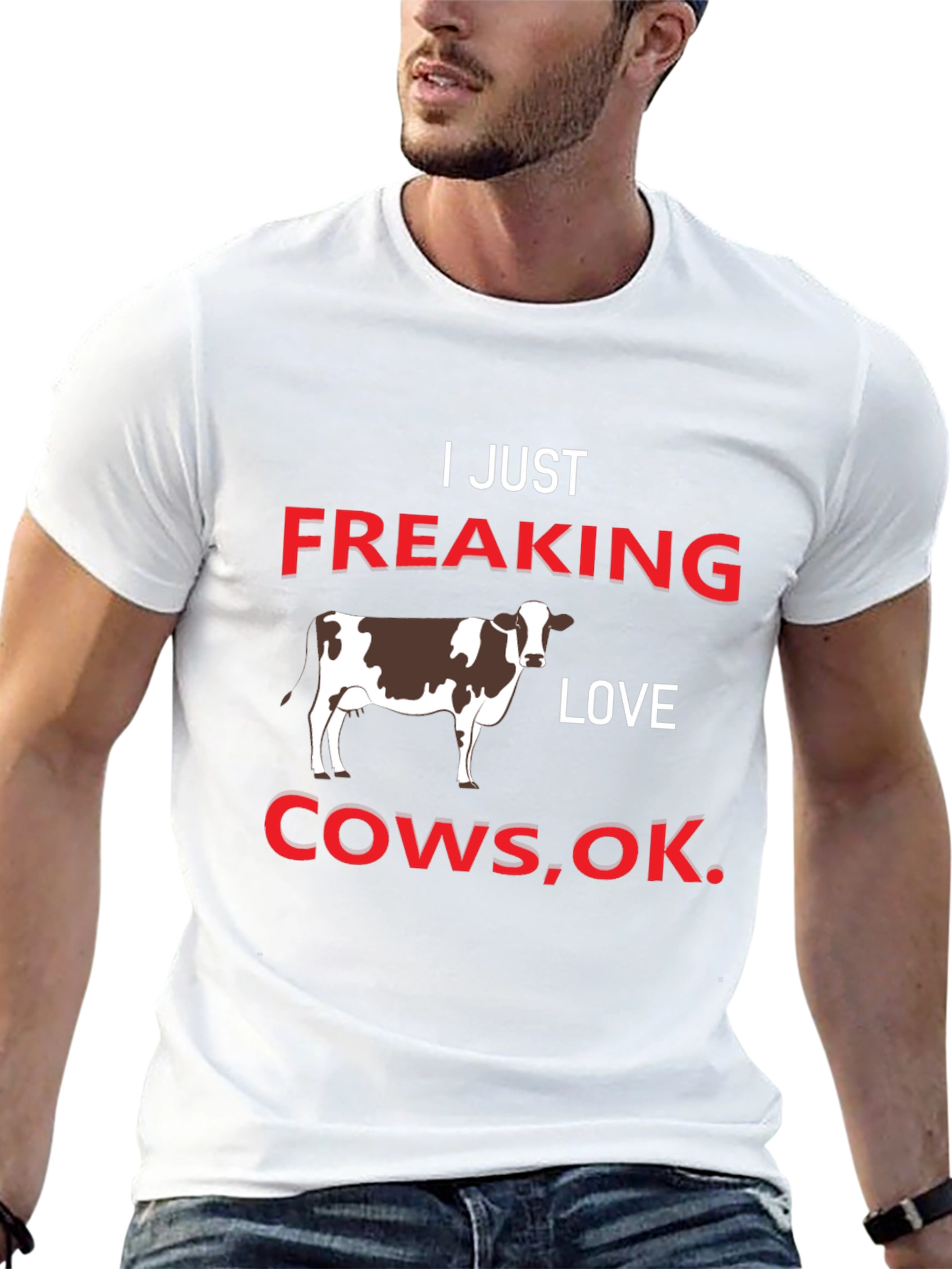 Black I Just Freaking Love Cows T-Shirt view 13