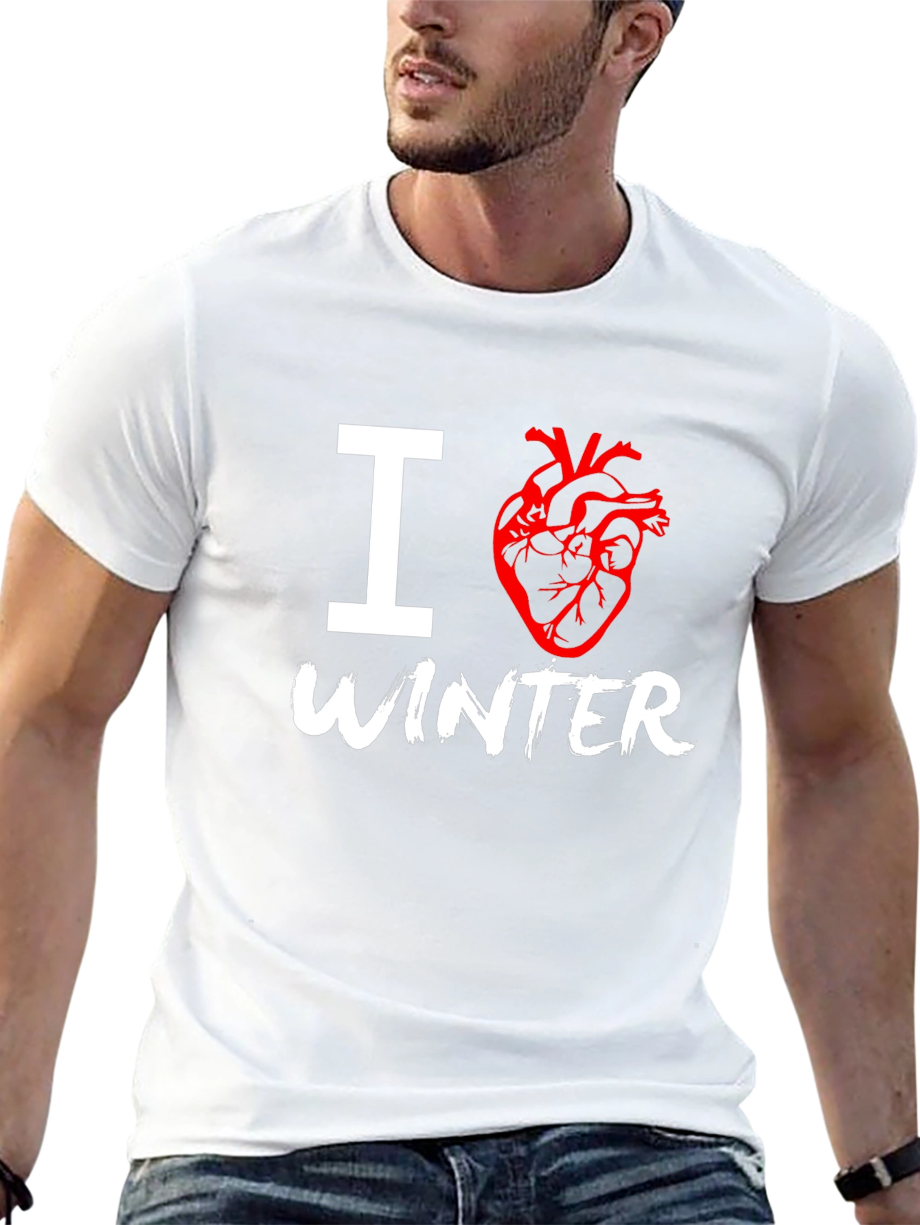 Black I Heart Winter Graphic T-Shirt view 13