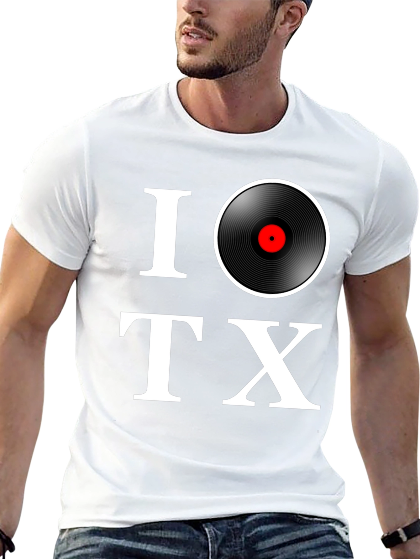 Black I Love Vinyl TX Black Graphic Tee view 13