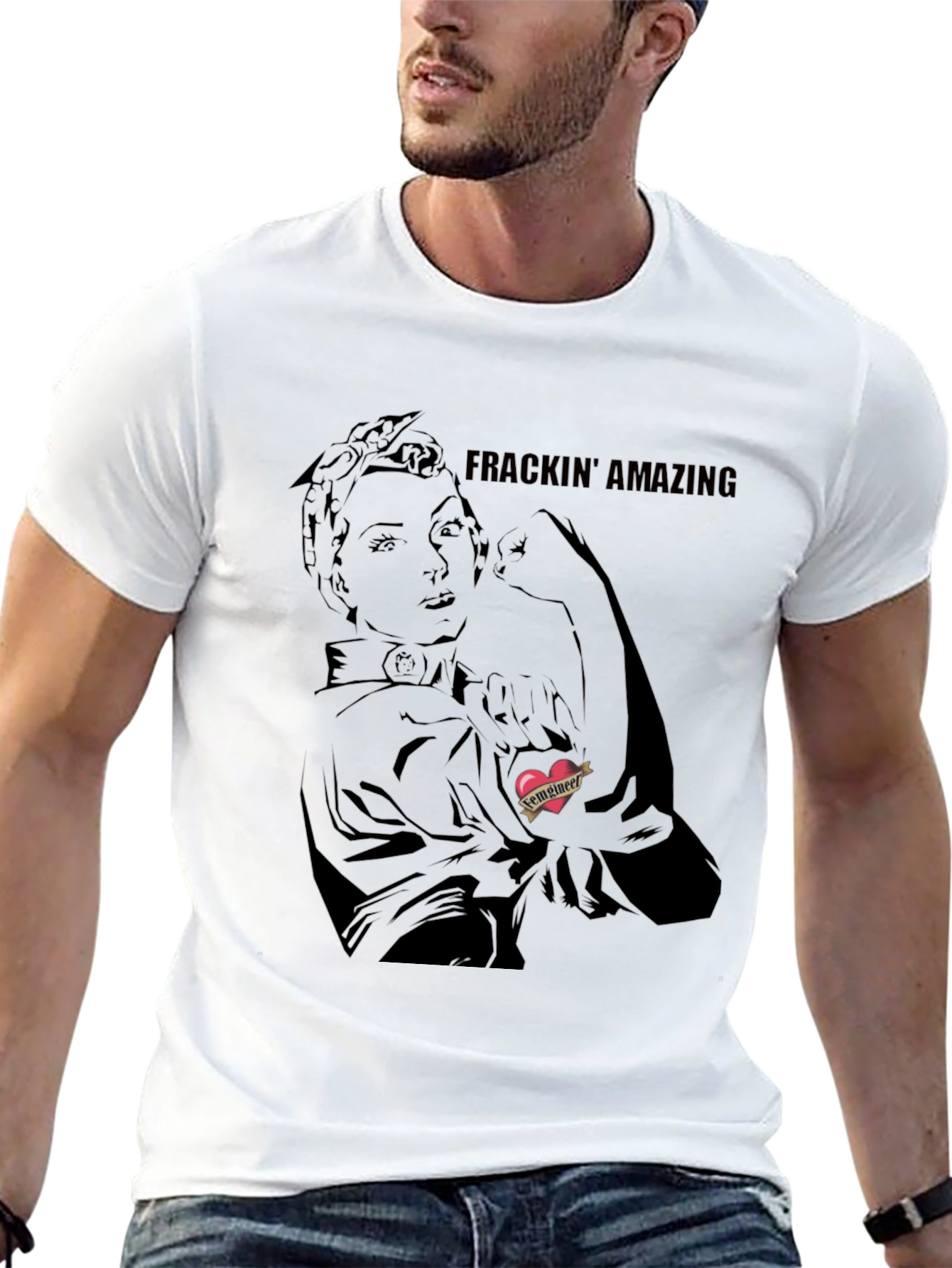 Black Frackin' Amazing Rosie the Riveter Graphic Tee view 13