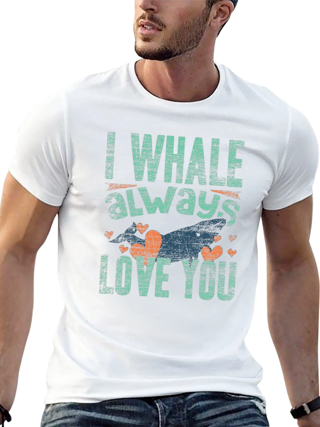 Black I Whale Always Love You Graphic T-Shirt view 13