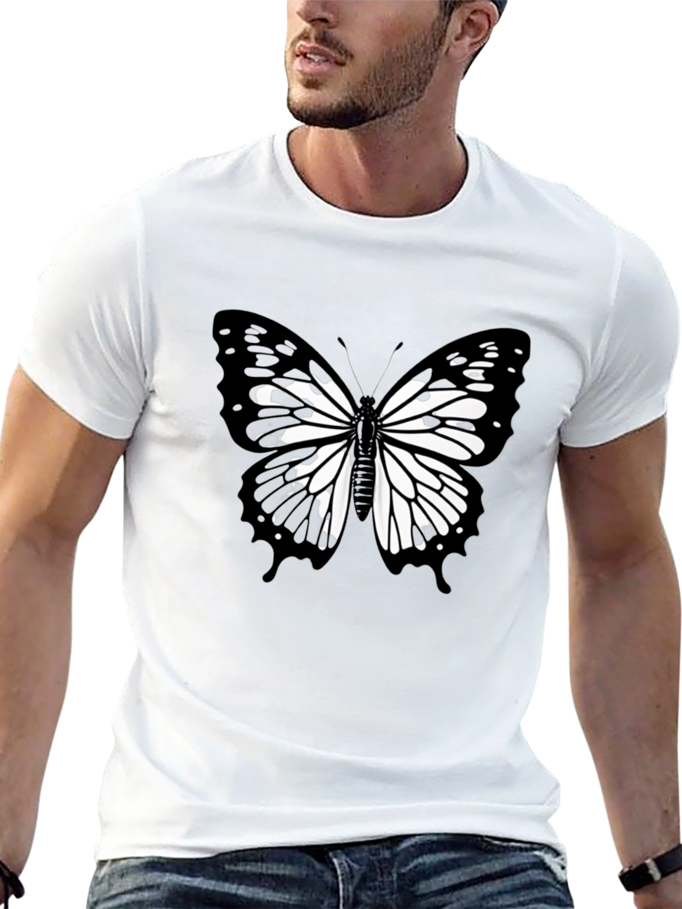 Black Butterfly Graphic Black T-Shirt view 13