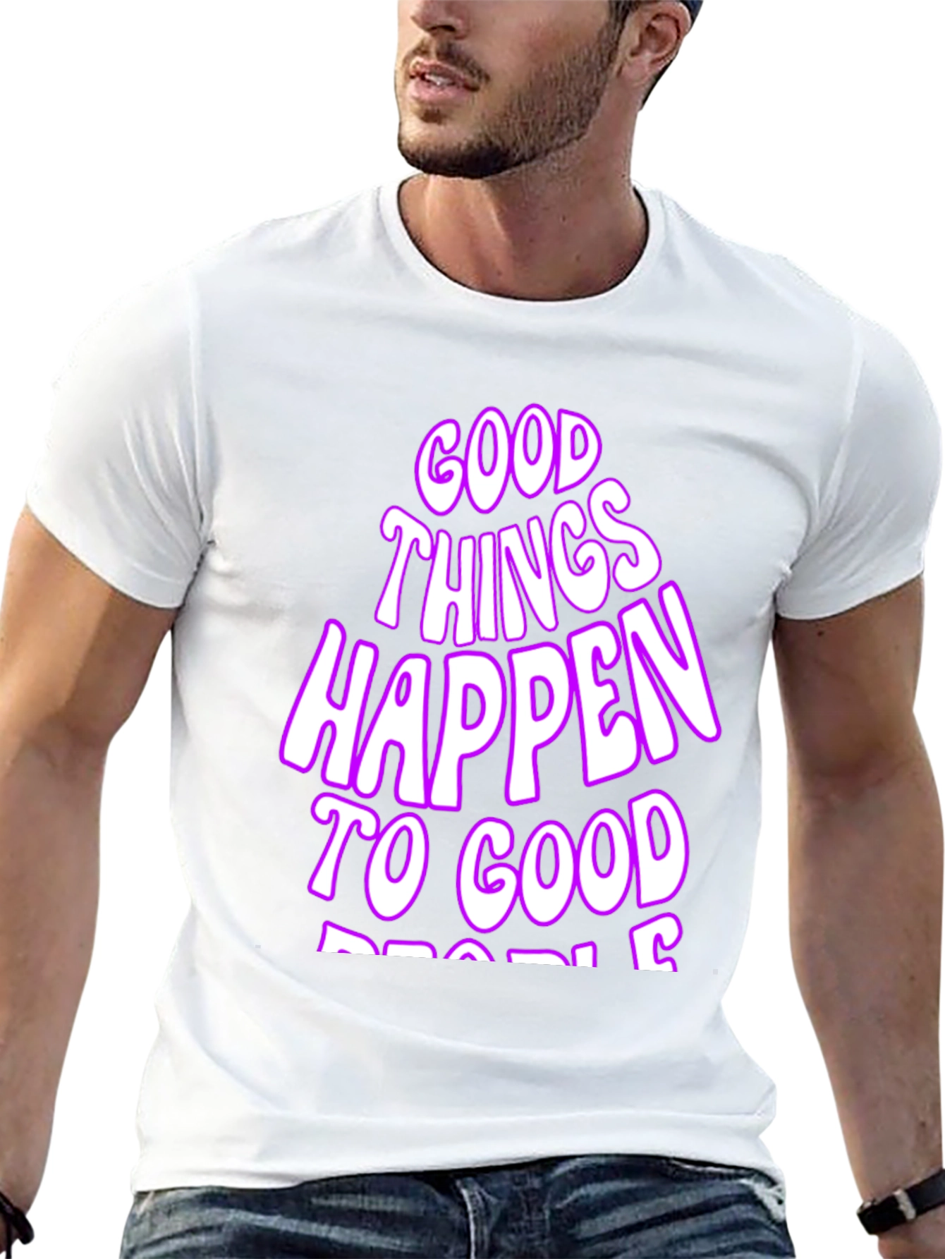 Black Good Things Happen T-Shirt - Black Casual Tee view 13