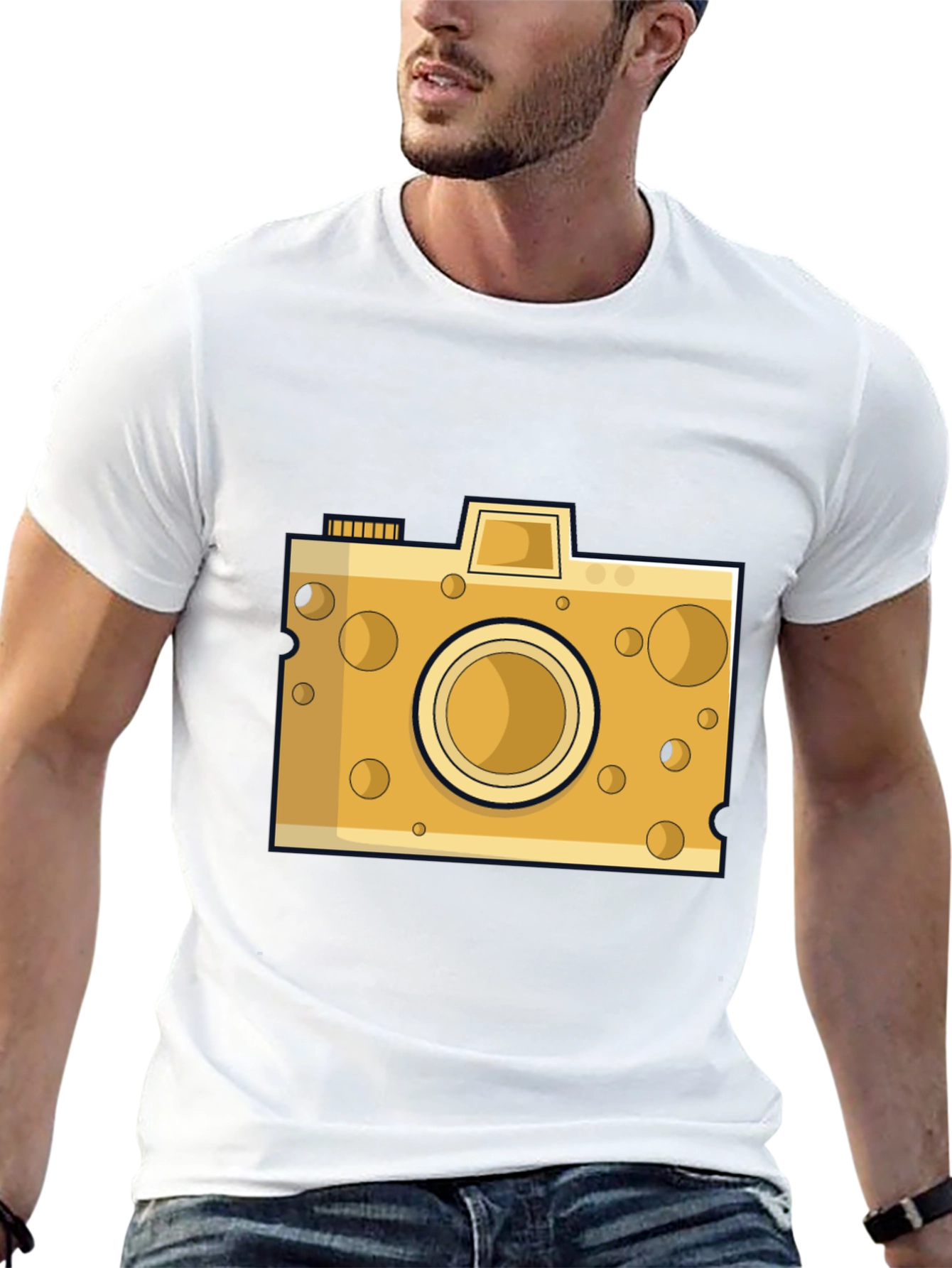 Black Cheese Camera Graphic Tee - Black Cotton view 13