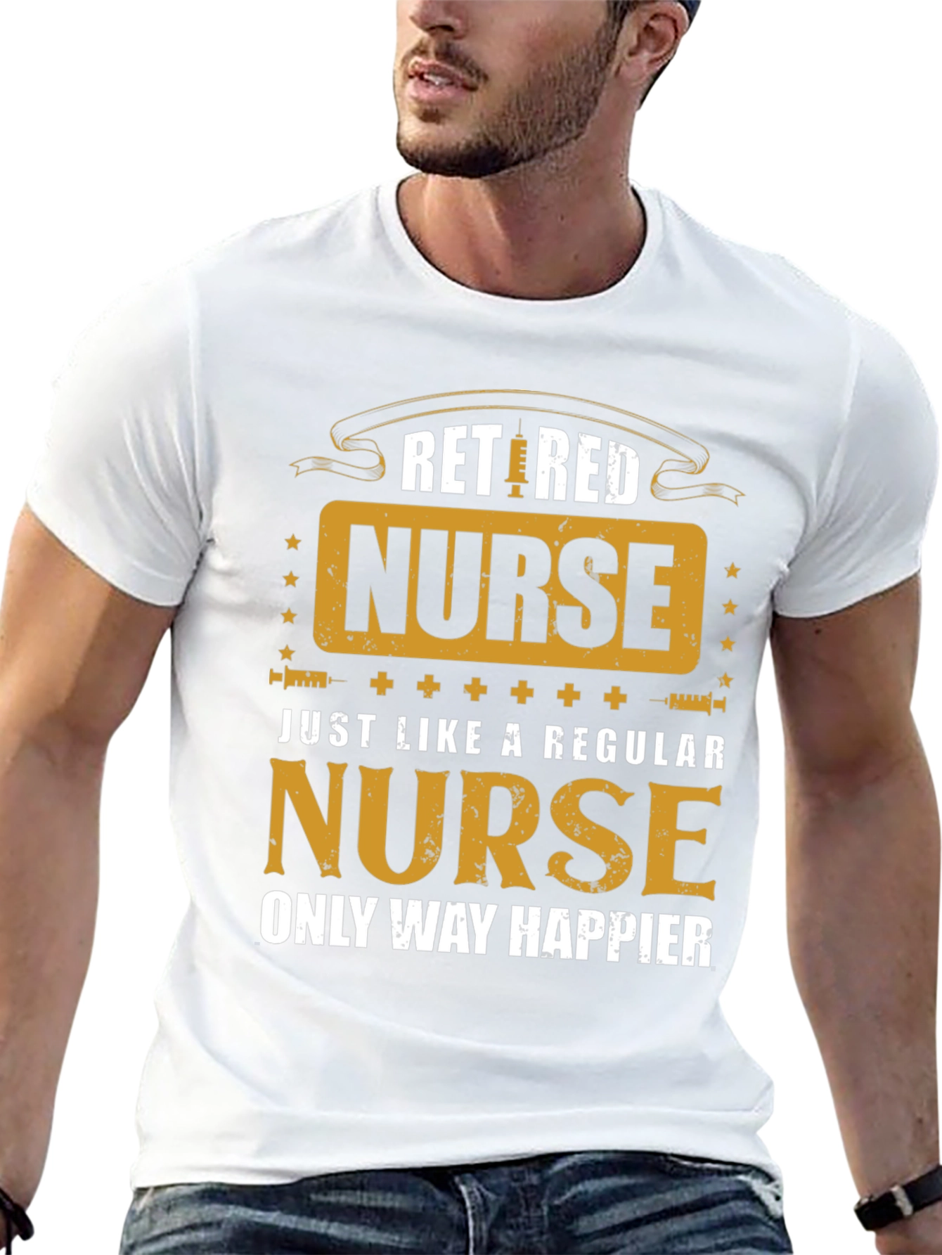 Black Retired Nurse Graphic T-Shirt view 13